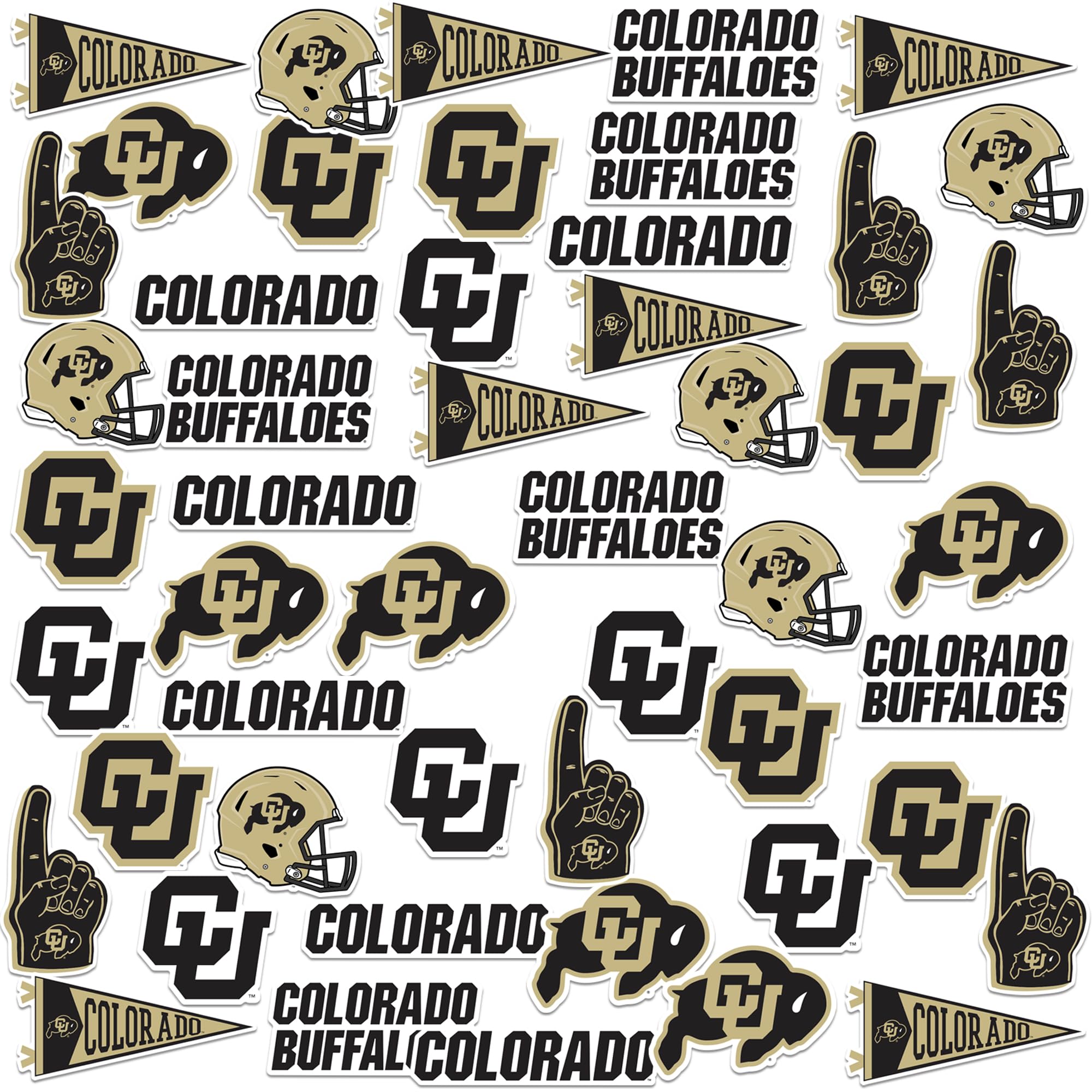 University Of Colorado 50Ct Vinyl Large Deluxe Stickers Variety Pack   Laptop, Water Bottle, Scrapbooking, Tablet, Skateboard, I