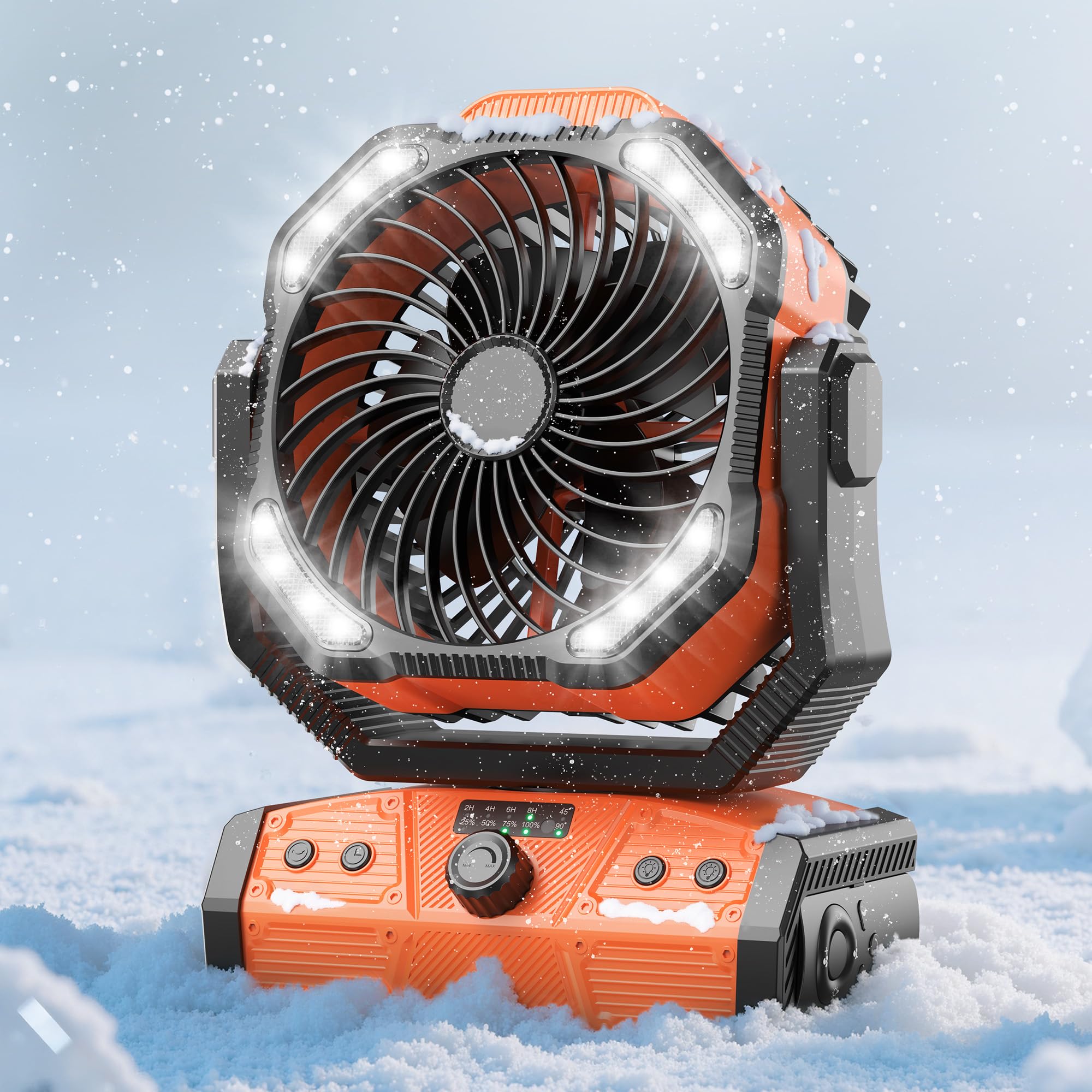 8    Portable Rechargeable Fan, Battery Operated Camping Fan with 27H Work Hours, Remote, Auto Oscillation, Timer, Hook for RV T