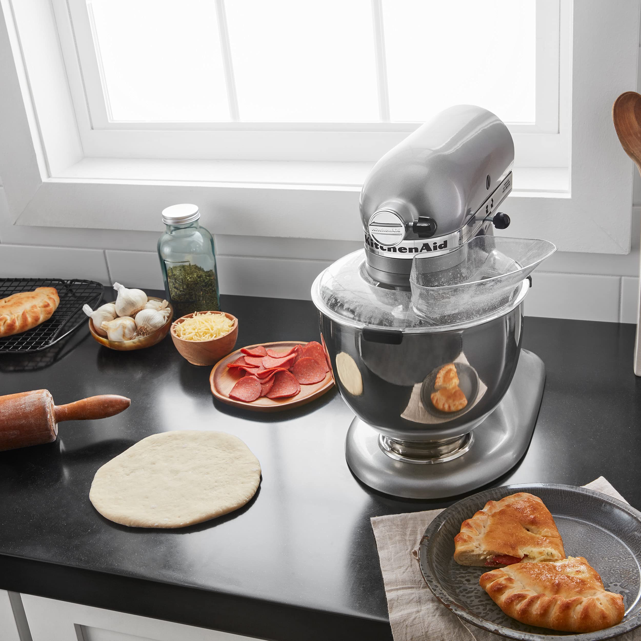 Kitchenaid Ksmthps Secure Pouring Shield, Fits 4.5 5 Quart Tilt Head Stand Mixers, Clear