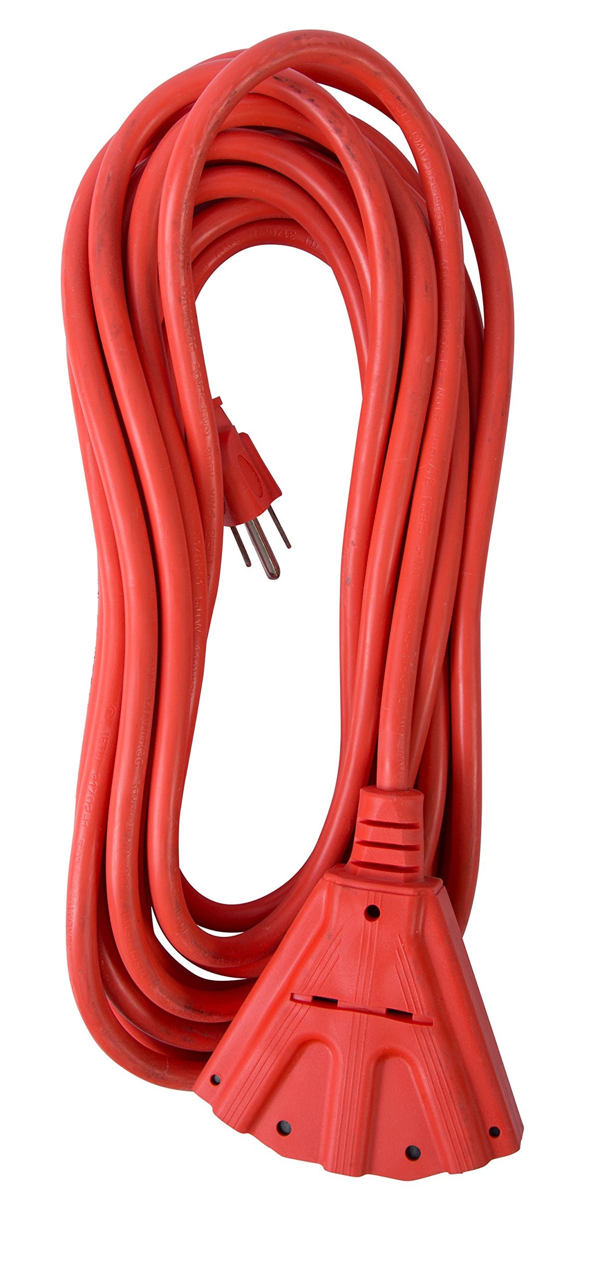 Bergen Industries Inc Oc251433T Heavy-Duty Outdoor Triple Tap Extension Cord, 25 Ft, 14 Awg, 15A/125V Ac