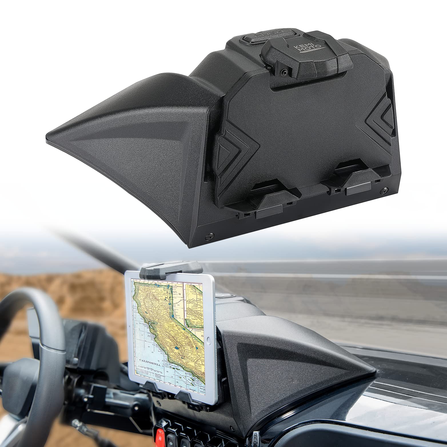 Kemimoto Electronic Device Holder Gps Holder Phone Mount With Storage Box Compatible With 2022 2024 Cfmoto Zforce 950 Ho Ex/ 202