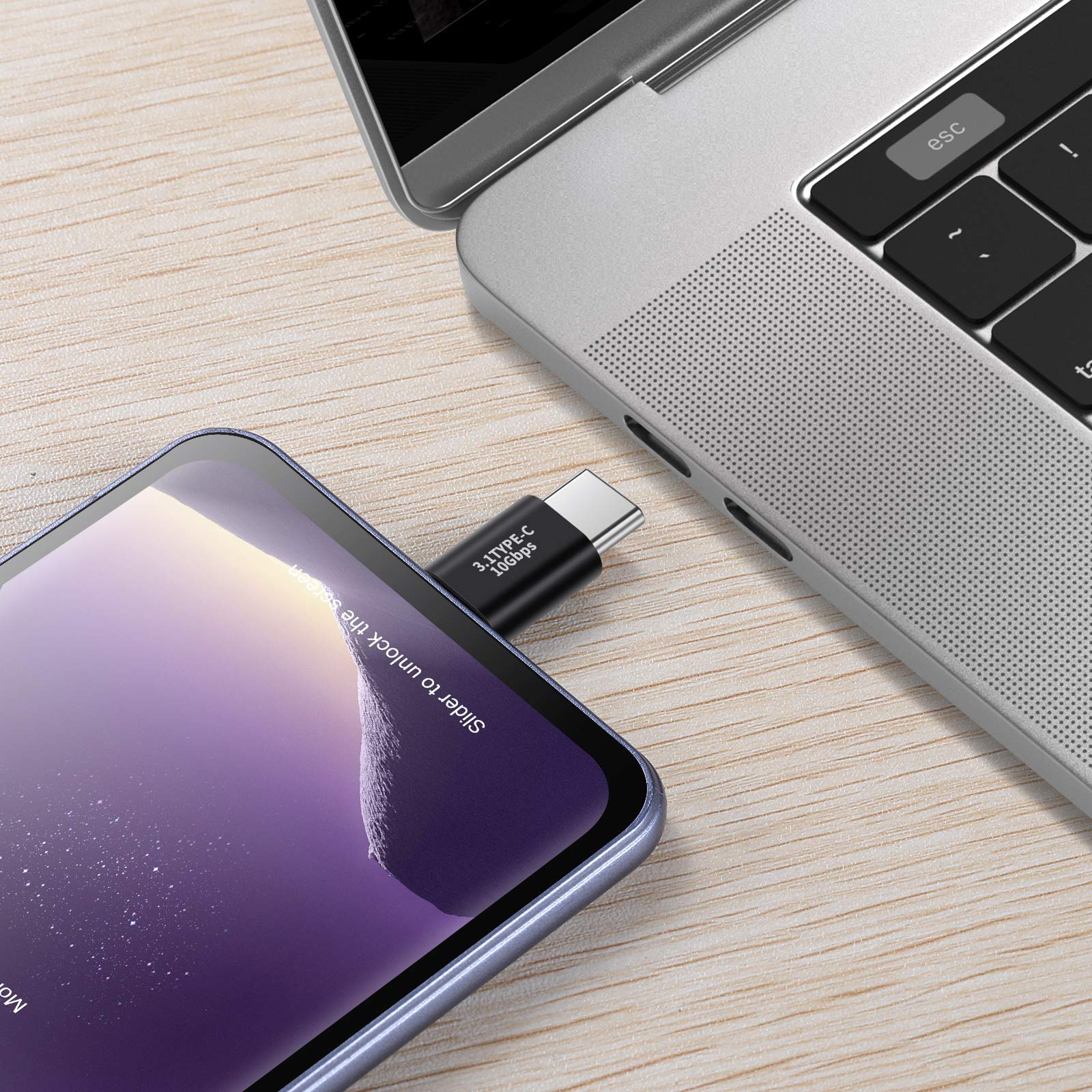 Haoquoou Usb C Adapter (4 Pcs), Supports Charging And Data Transfer Expansion, The Rate Is Up To 10Gbps, Compatible With Type C