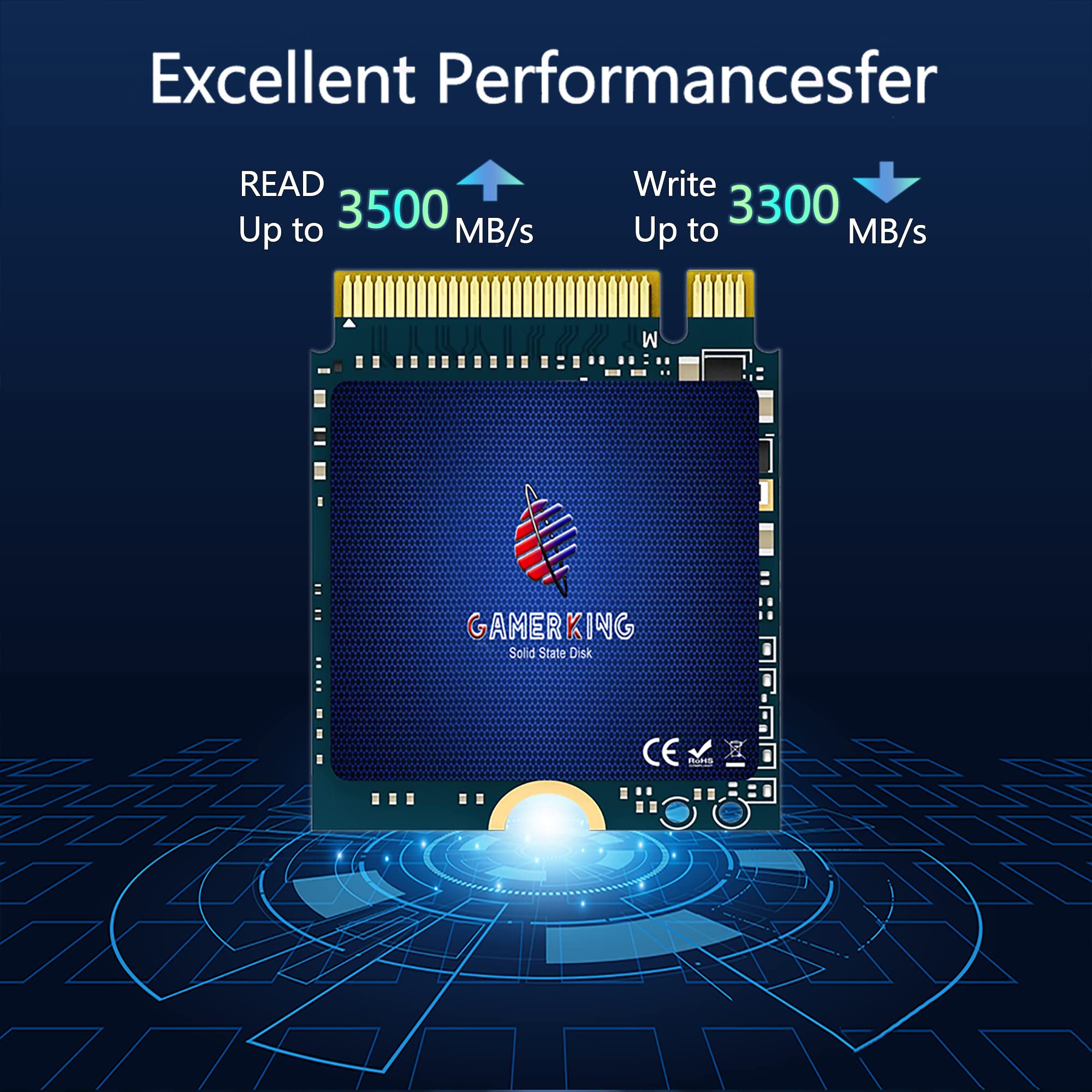 Gamerking 256Gb M.2 2230 Ssd Nvme Pcie Gen 4.0X4 Internal Solid State Drive, Compatible With Ps5,Steam Deck, Microsoft Surface, Ultrabook, Laptop, Desktop,Gpd (M.2 2230 Pcie 4.0, 256Gb)