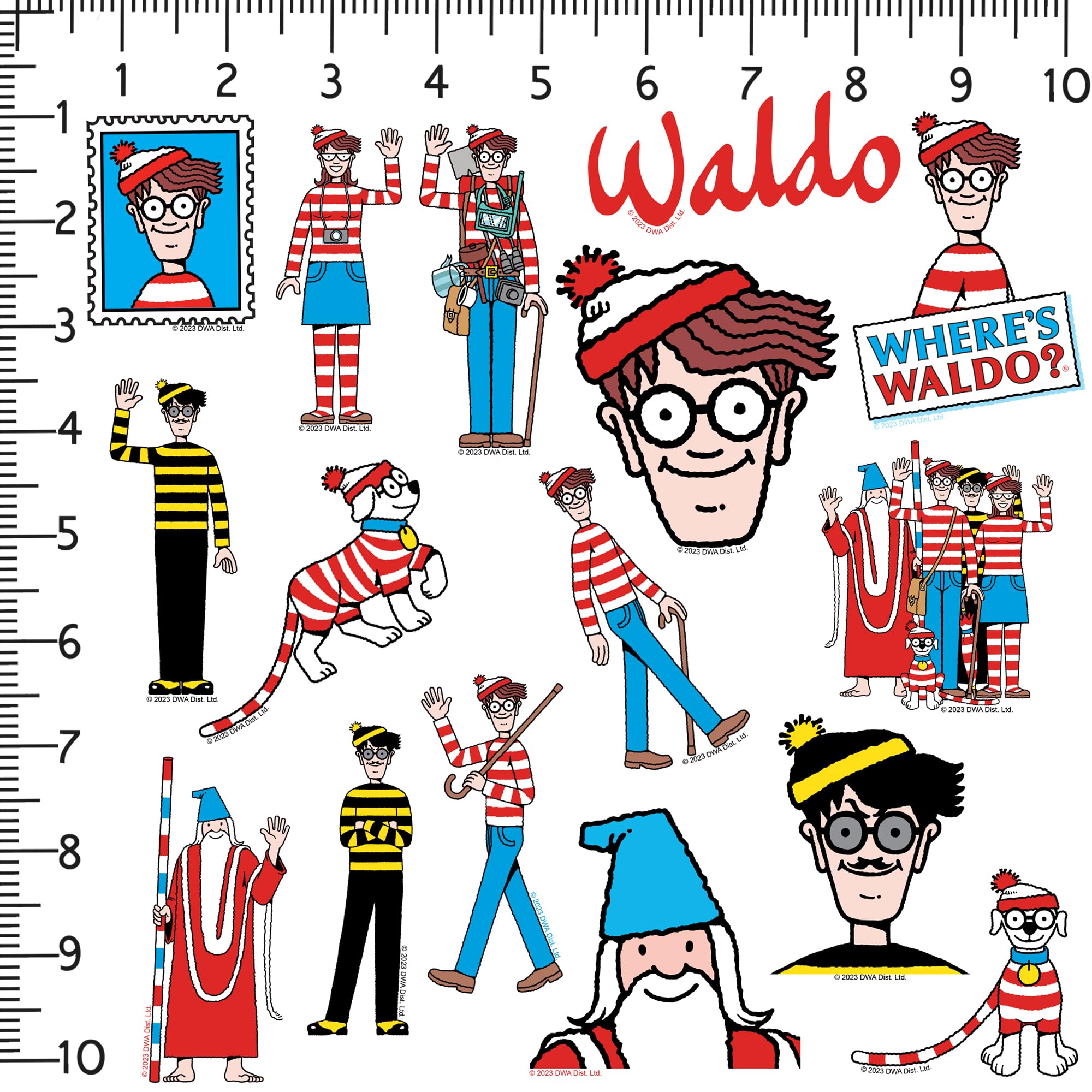 Where'S Waldo 50Ct Vinyl Large Deluxe Stickers Variety Pack   Laptop, Water Bottle, Scrapbooking, Tablet, Skateboard, Indoor/Out