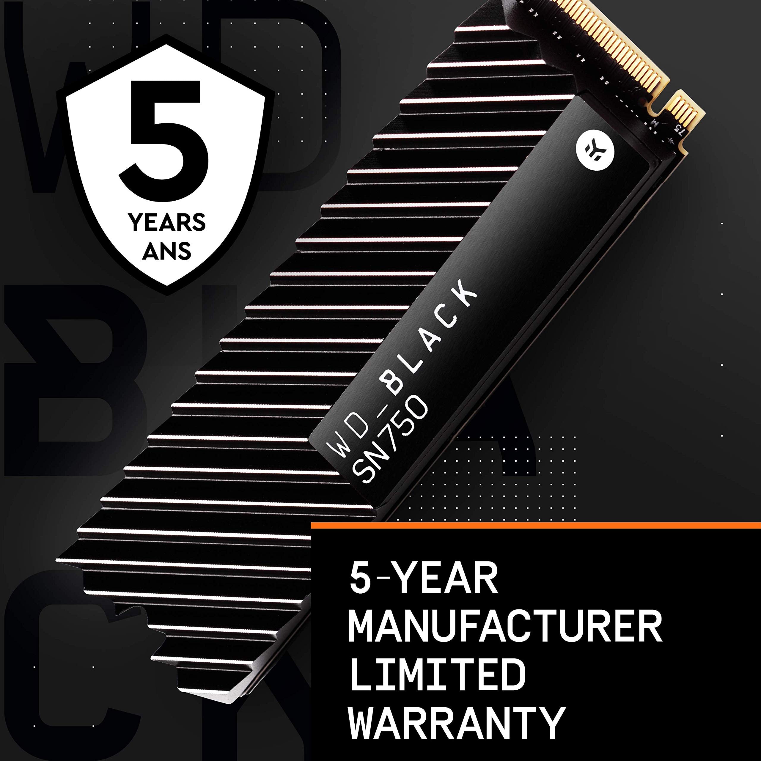 Western Digital 2Tb Sn750 Nvme Internal Gaming Ssd Solid State Drive With Heatsink   Gen3 Pcie, M.2 2280, 3D Nand, Up To 3,400 M