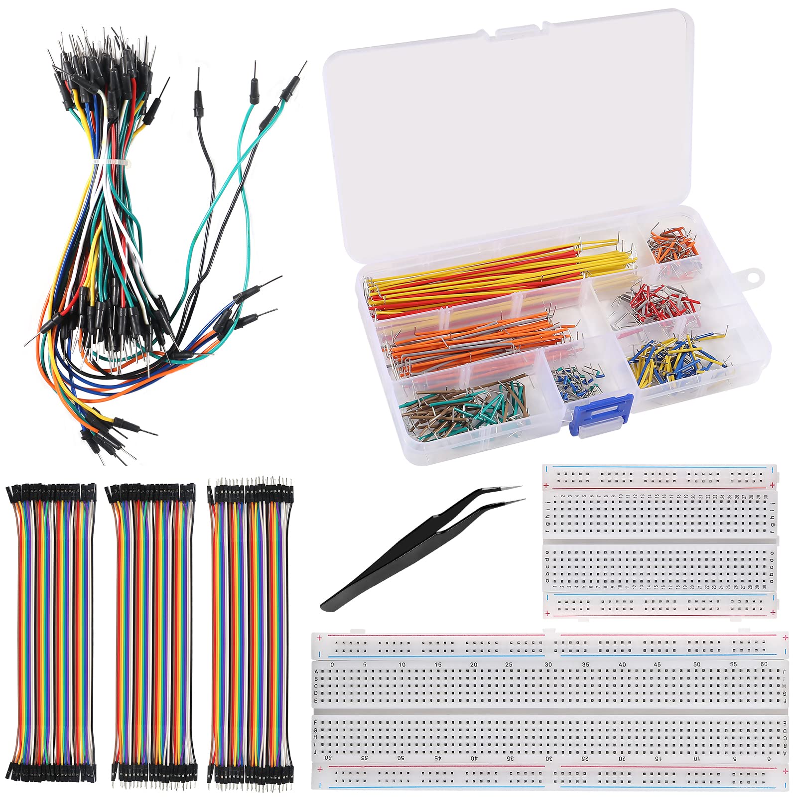 Diann 560Pcs Jumper Wire Kit With Breadboard Wire Multicolored Jumper Wires 40Pin M F, 40Pin M M, 40Pin F F