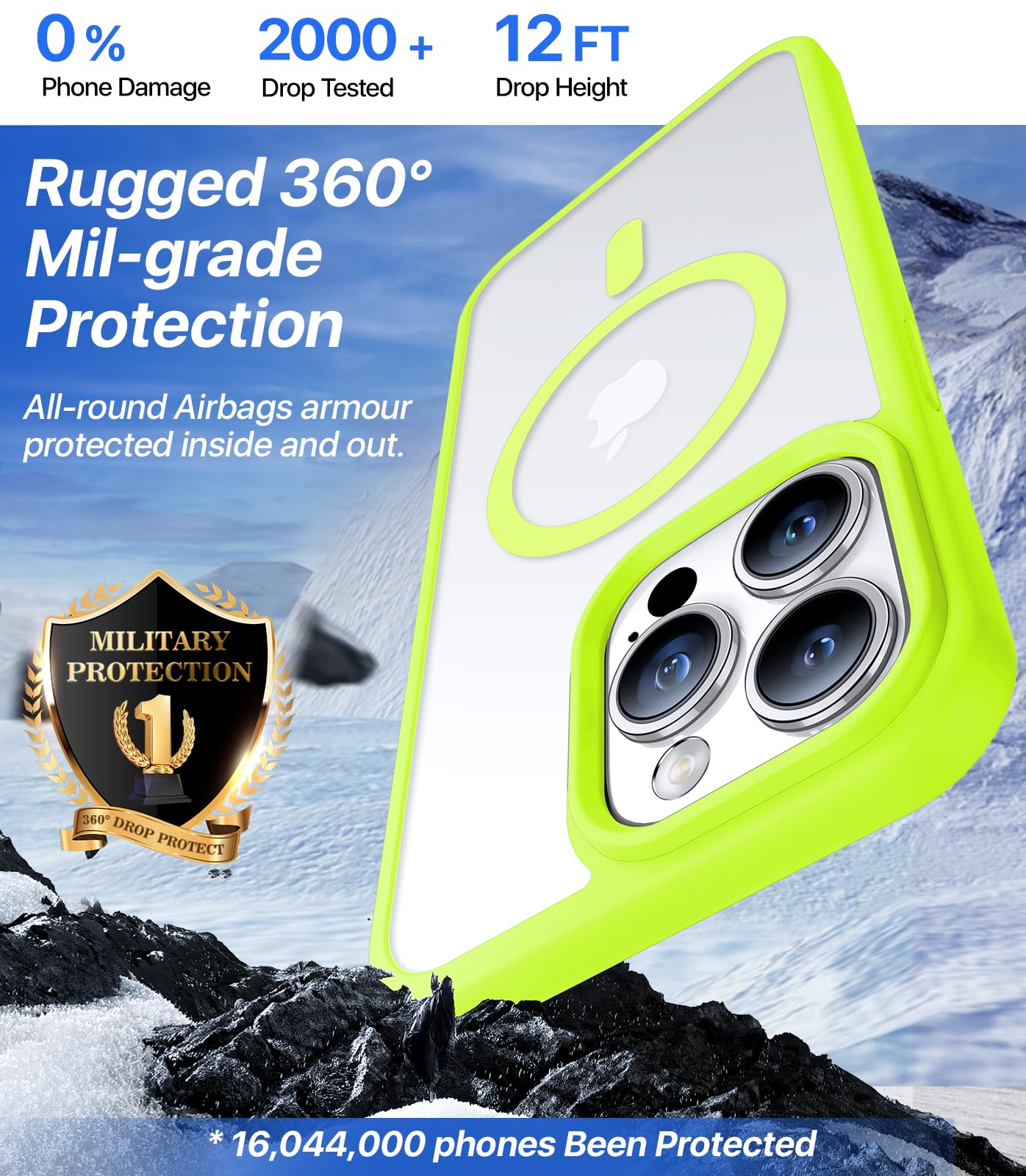 Aulofe Magnetic Shockproof For Iphone 16 Pro Max Case, Skin Friendly[Compatible With Magsafe] [Military Grade Protection] Transl