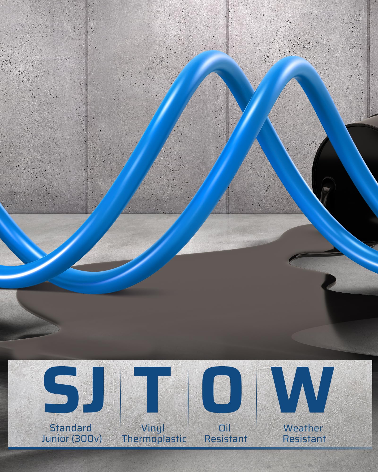 Dewenwils Heavy Duty Cord Reel, 40Ft Retractable Extension Power Cord, 12Awg/3C Sjtow, 3 Lighted Triple Outlets, 15A Circuit Bre