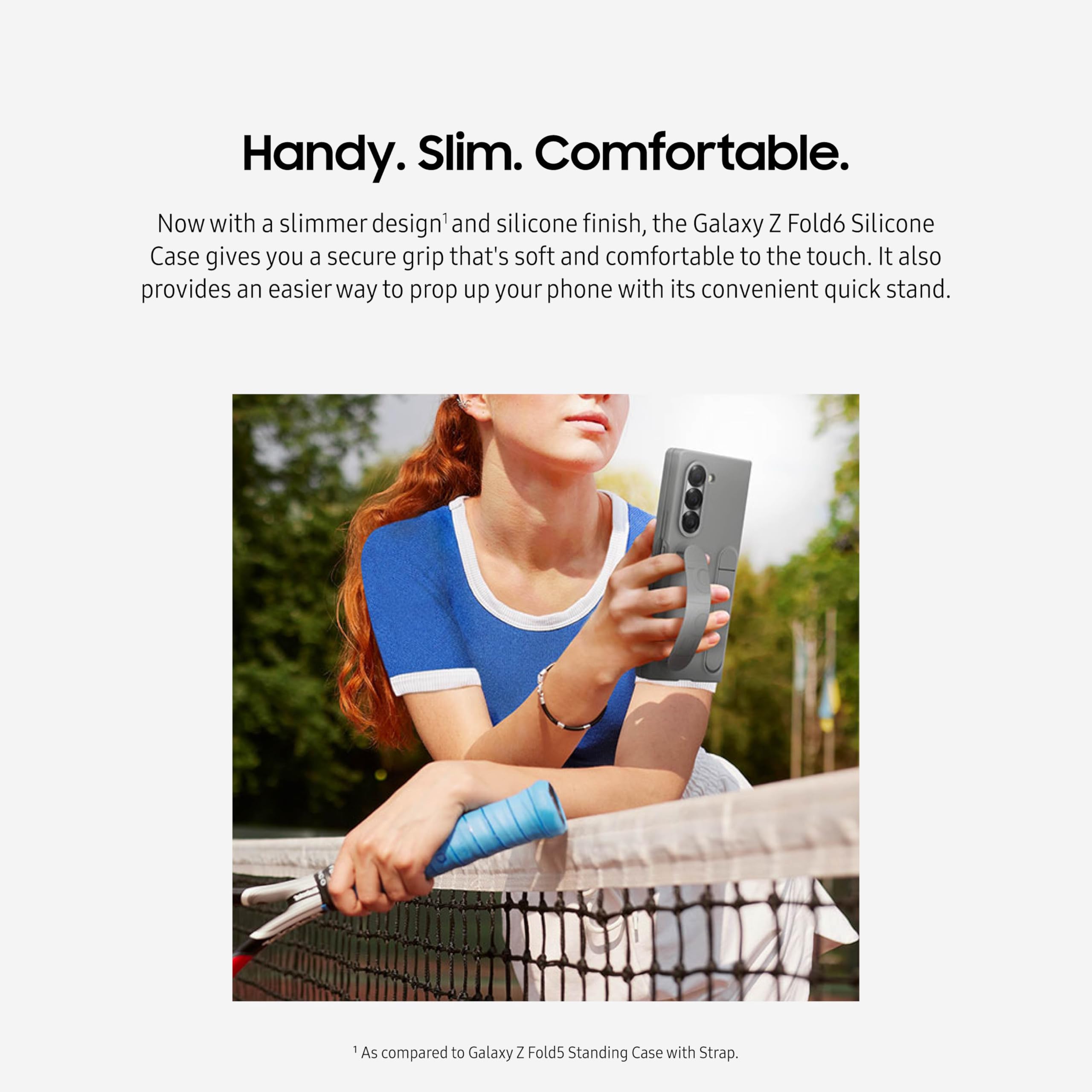 Samsung Galaxy Z Fold 6 Silicone Phone Case, Protective Cover With Stand, Secure Grip, Slim, Soft, Comfortable Design, Us Versio