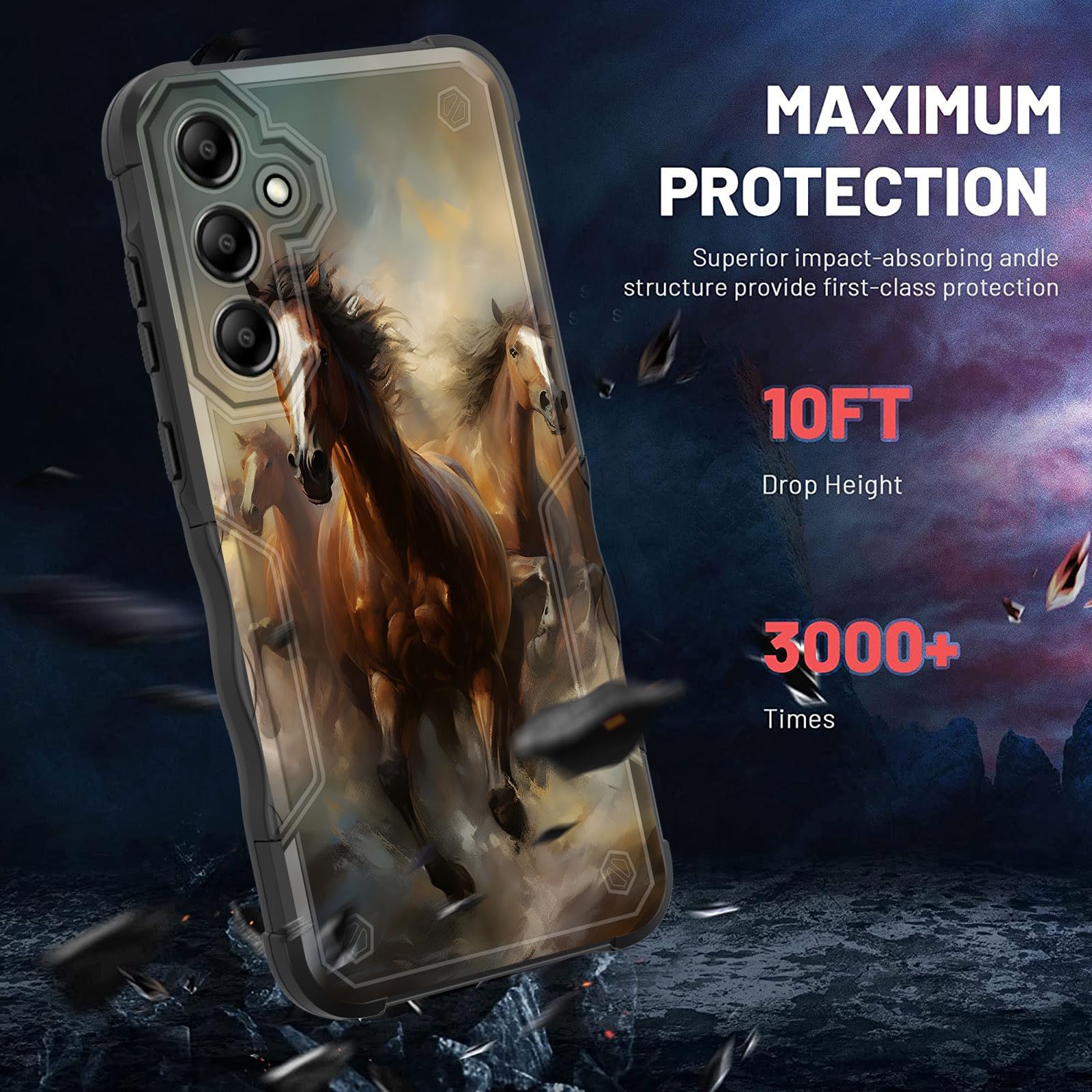 Efgwsder For Galaxy A35 5G Case,[Dual Layer][10 Ft Military Grade Drop Protection] [Non-Slip] Heavy Duty Shockproof Case For Sam