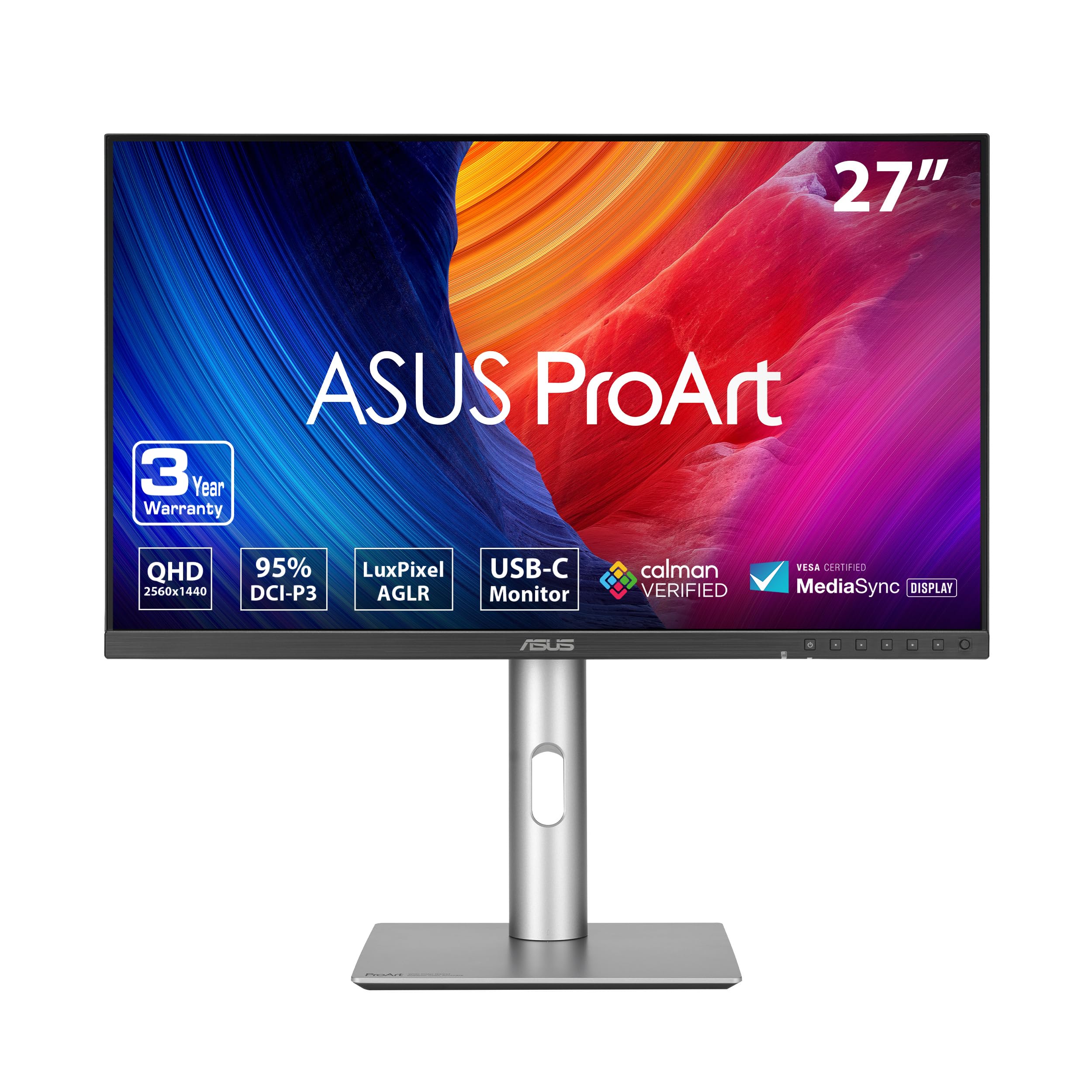 Asus Proart Display 27    1440P Professional Monitor (Pa278Cfrv)   Ips, Qhd (2560 X 1440), Pre Calibrated, 95% Dci P3, Daisy Cha