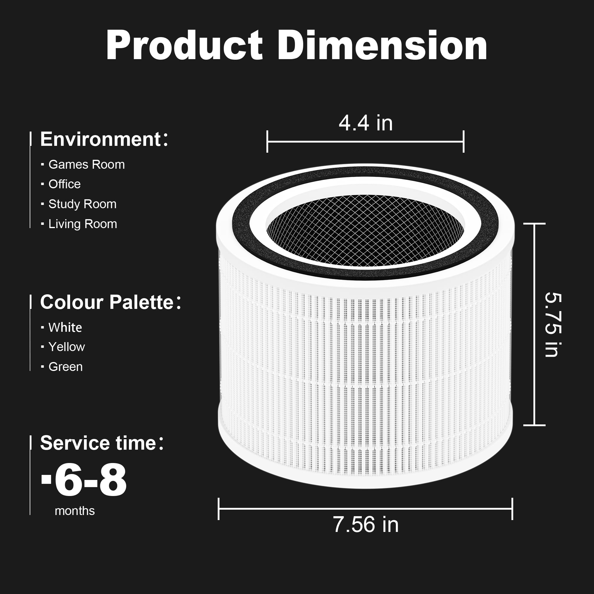 240 True Hepa 14 Replacement Filter Compatible With Puroair 240, 3 In 1 True Hepa Filter Replacement, Grade True Hp 14 With Acti