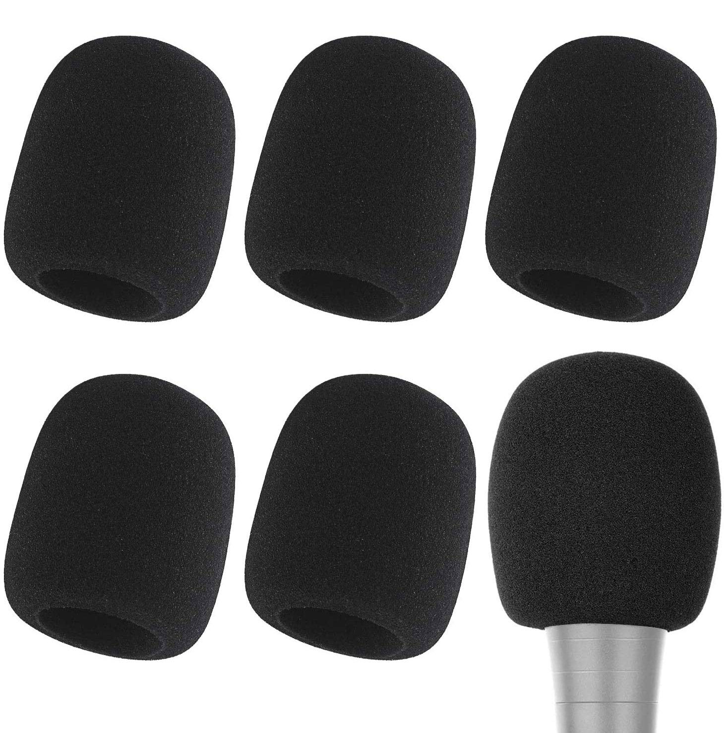 Microphone Cover   Foam Mic Covers Windscreen Suitable For Most Standard Handheld Microphone 6 Pcs