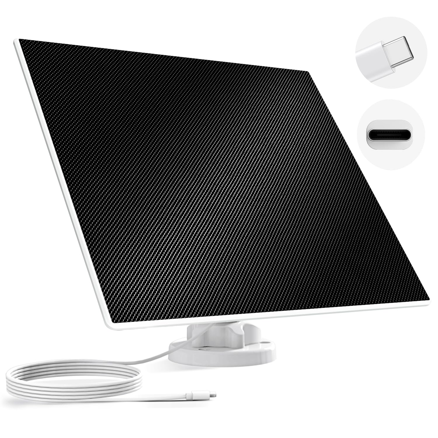 Dzees Usb C Solar Panel   Compatible With Outdoor Camera Wireless, Continuous Power With 5W 5V Charging, 9.8Ft/3M Waterproof Cha