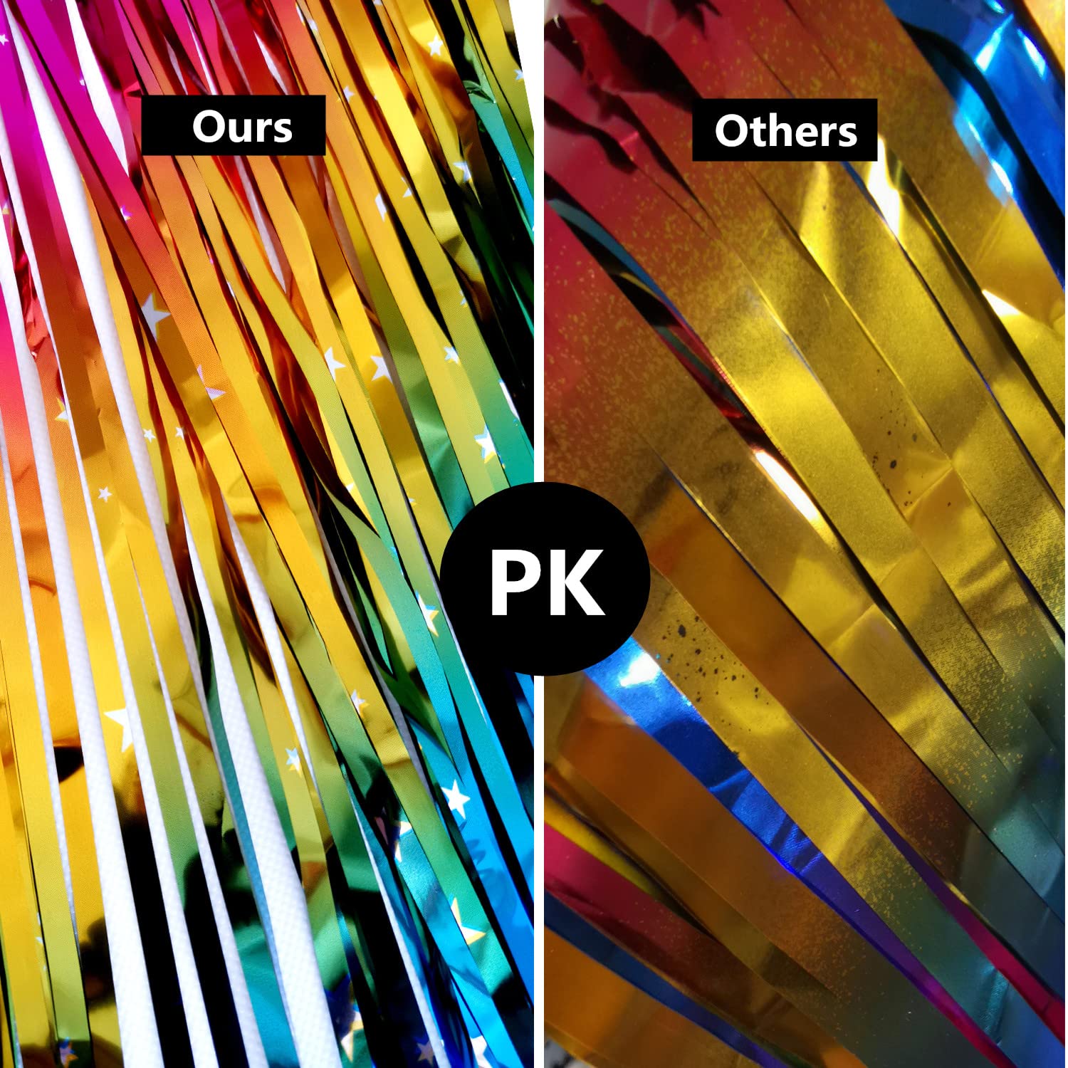 Sparkly Rainbow Gradient Tinsel Foil Fringe Curtain Metallic Streamers For Birthday Party Decorations Wedding Graduation Baby Sh