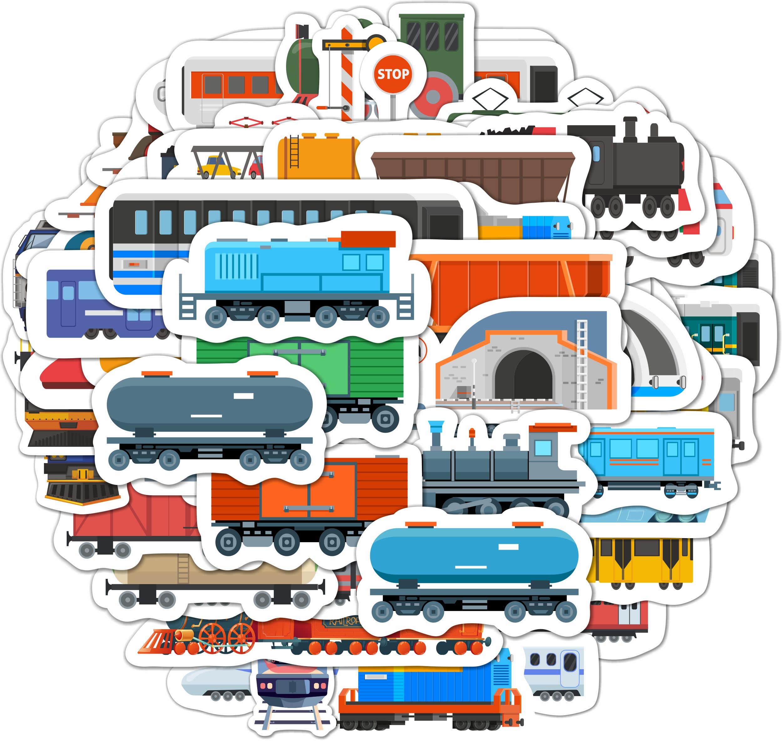 100 Pcs Train Stickers & Decals   Train Party Favors   Train For Boys   Train Gifts For Train Lovers Boys Train