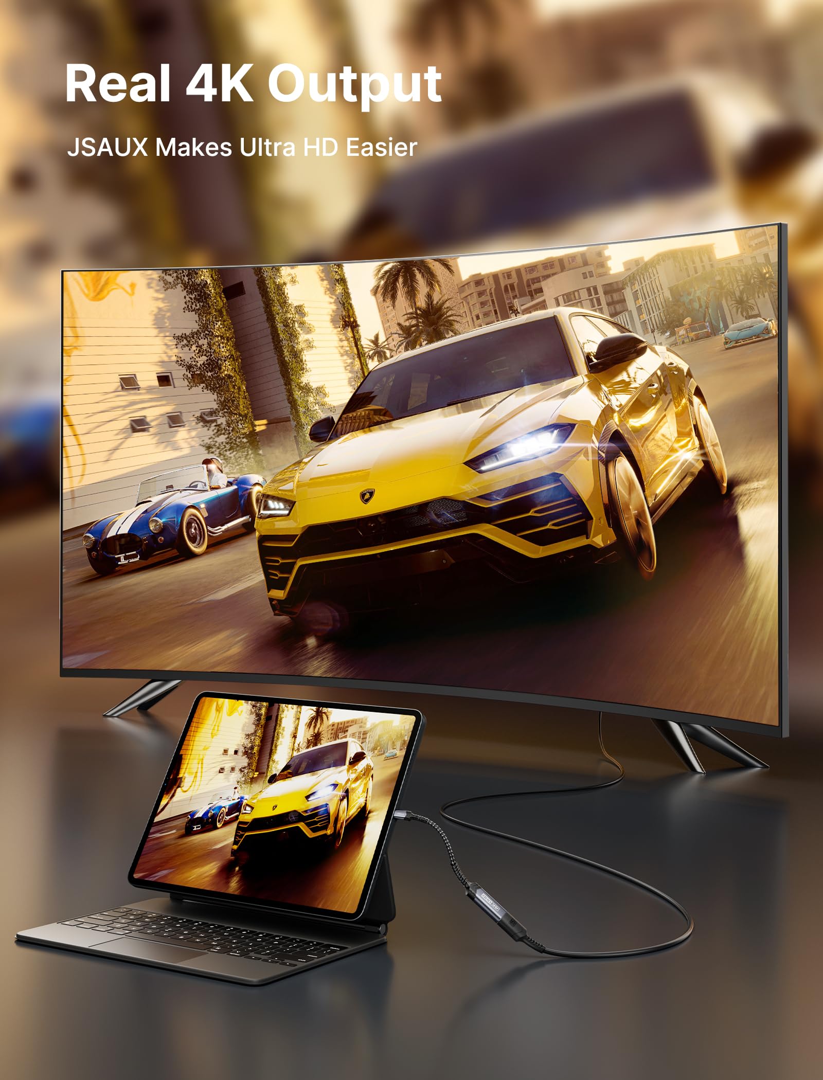 Jsaux 4K Usb Type C To Hdmi Female Adapter   Thunderbolt 3 Compatible   For Iphone 15 Pro/15 Plus, Macbook Pro/Air, Surface, Sam