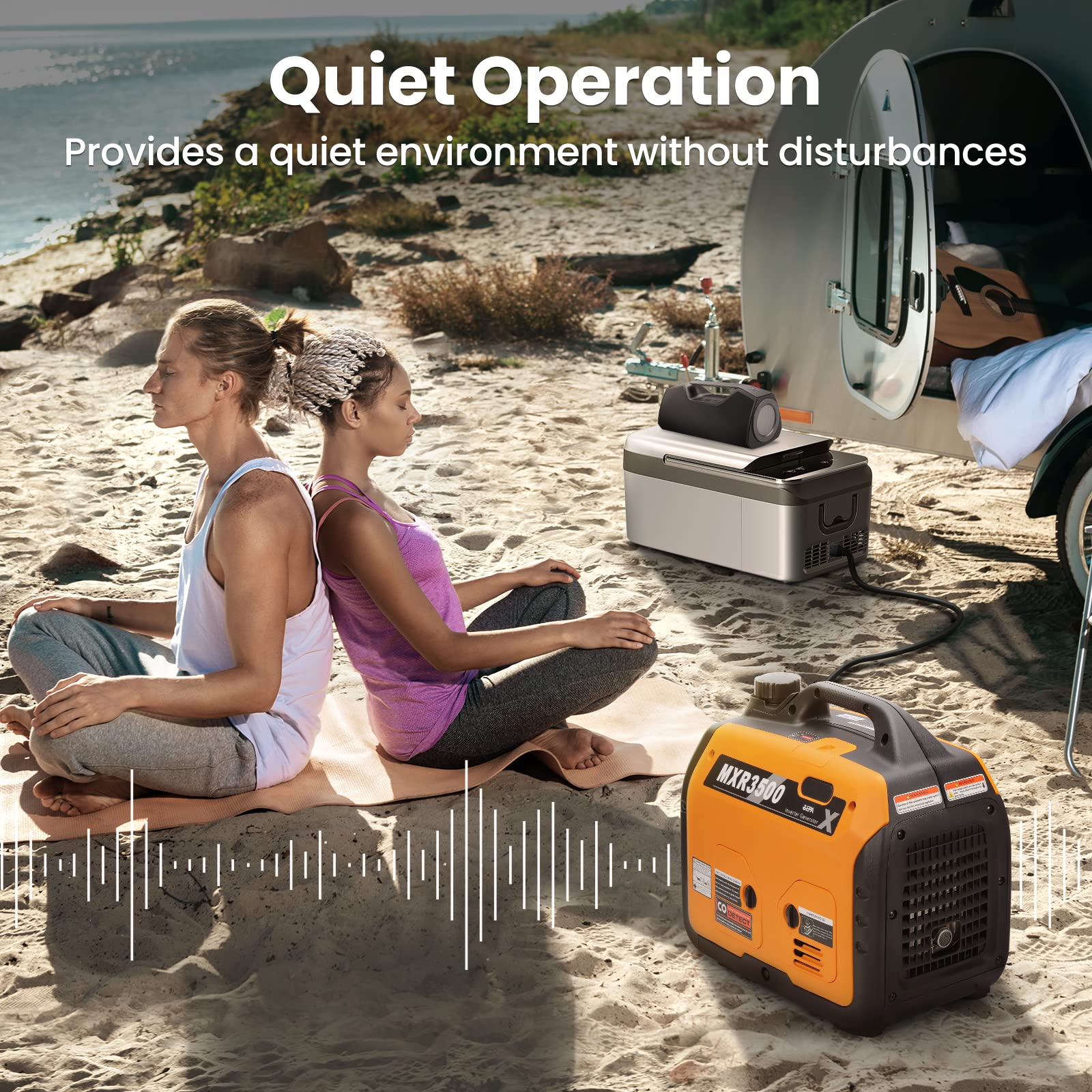 Maxpeedingrods 3500 Watt Portable Inverter Generator Gas Powered, Epa Compliant, Compact And Lightweight For Home Backup Power,