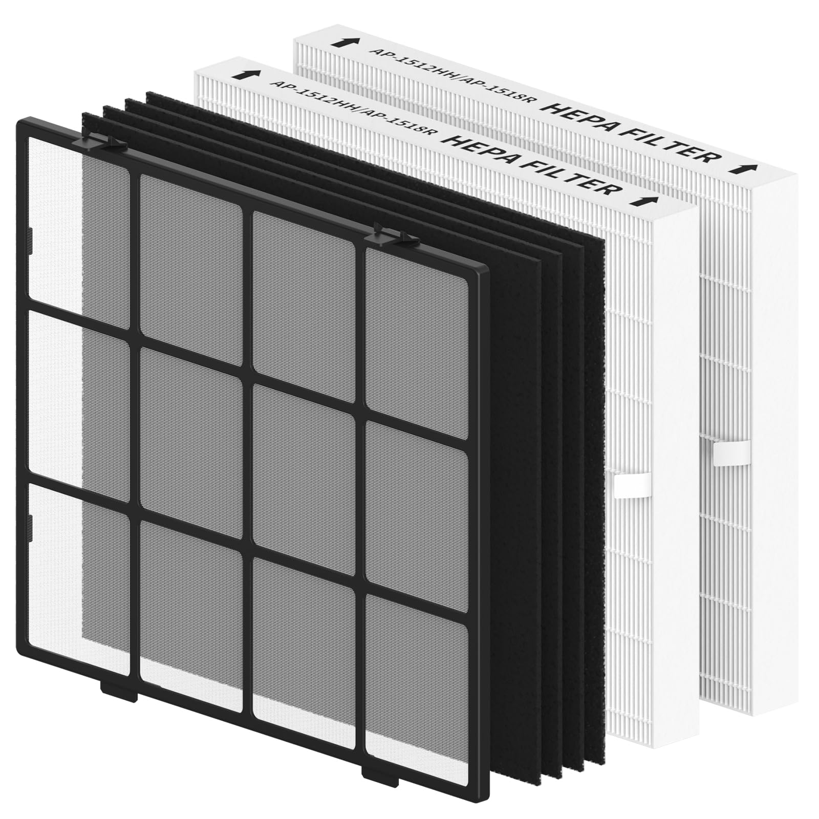 Ap 1512Hh Replacement Filter Set For Coway Airmega Ap 1512Hh And Airmega 200M, 1 Washable Pre Filter, 2 True Hepa Filter With 4