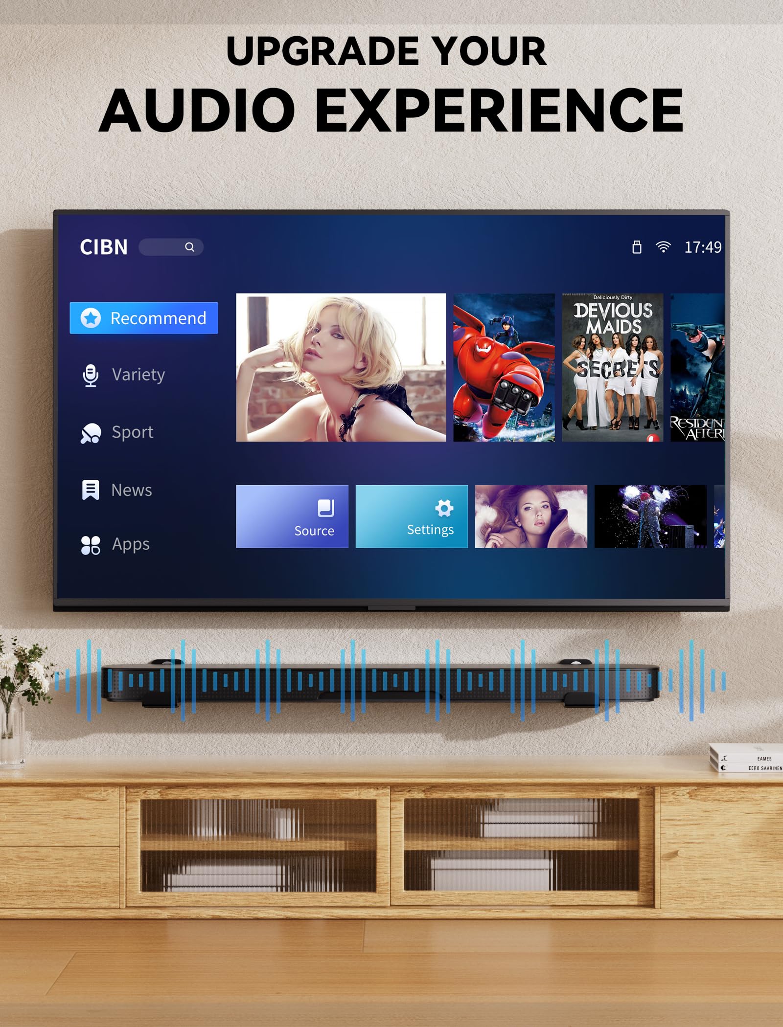 Muakioy Soundbar Mount, (2 Sets) Speaker Wall Mount Brackets Under Tv, Heavy Duty Sound Bar Shelf Mounting Adjust 3.4'' - 5.8''