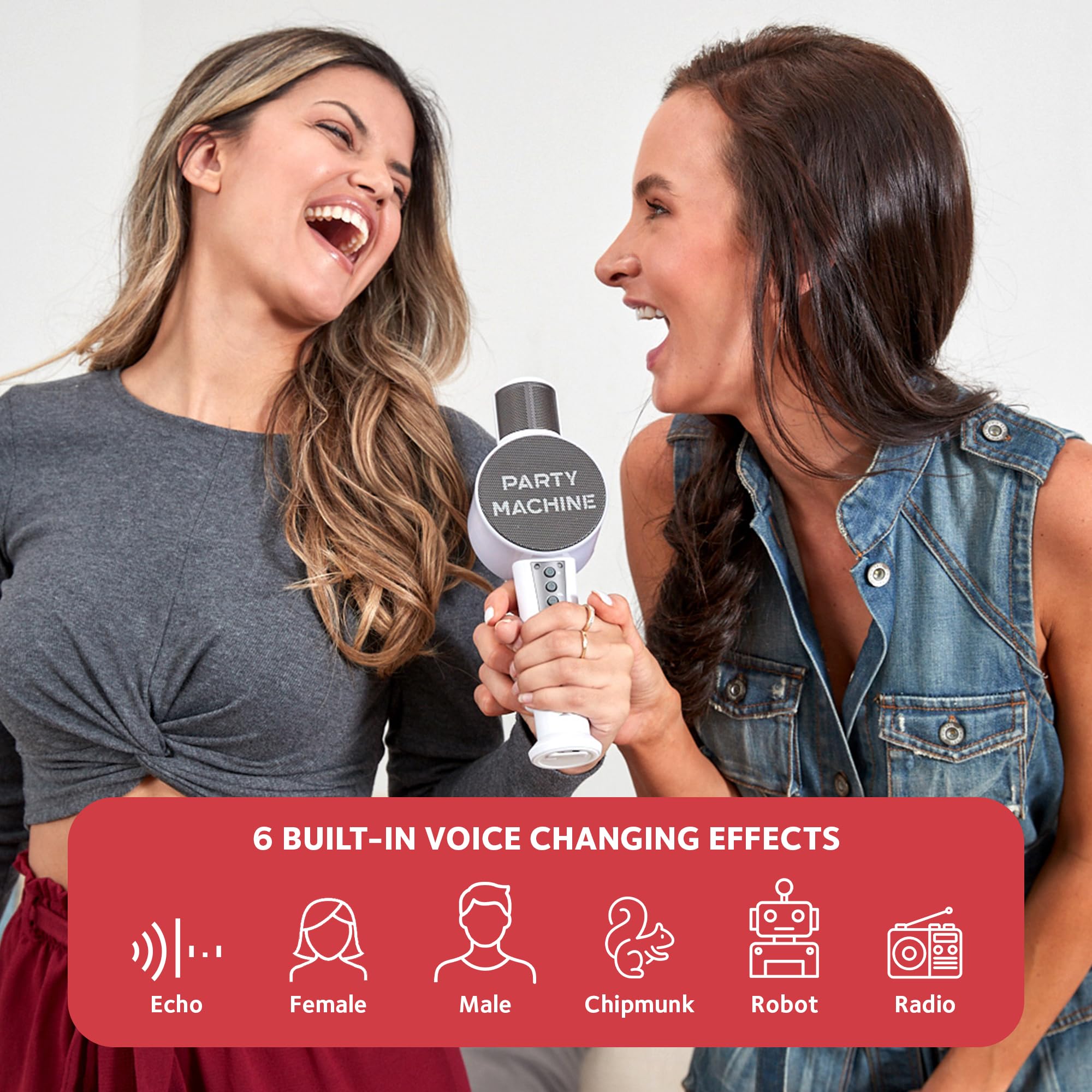 Singing Machine Wireless Karaoke Microphone For Kids & Adults, Party Machine Mic (White)   Portable Handheld Bluetooth Microphon