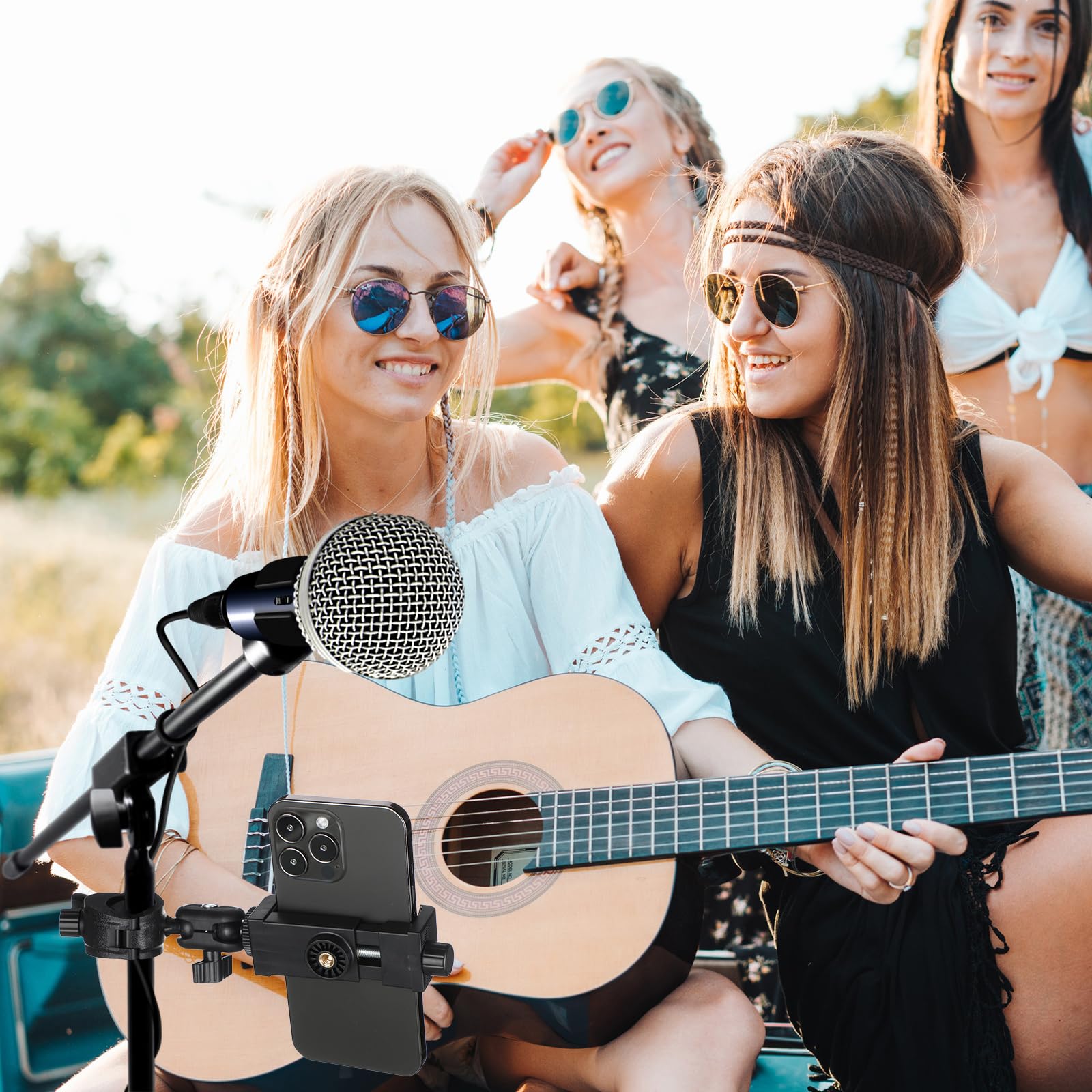 Kingdder 6 Pack Mic Stand Phone Holder Music Stand Holder Adjustable 360 Swivel For Microphone Mount Phone Clamp Mount For Conce