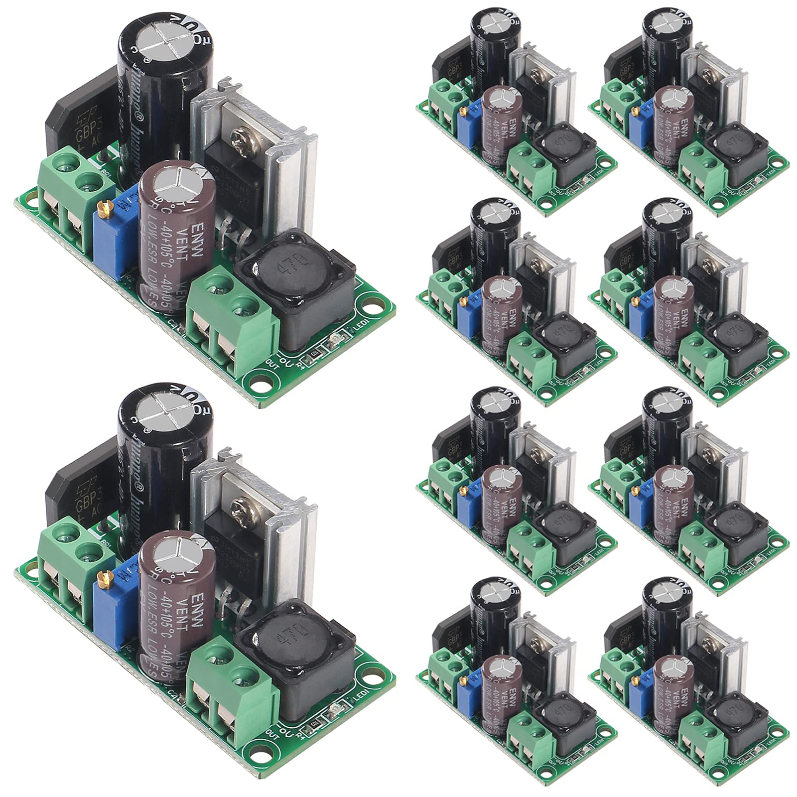 Aitrip 10Pcs Ac/Dc To Dc Step Down Buck Converter Ac 5 30V Dc 5 48V 24V 36V 48V To Dc 2.5 35V 12V Voltage Regulator Board 2A Adj