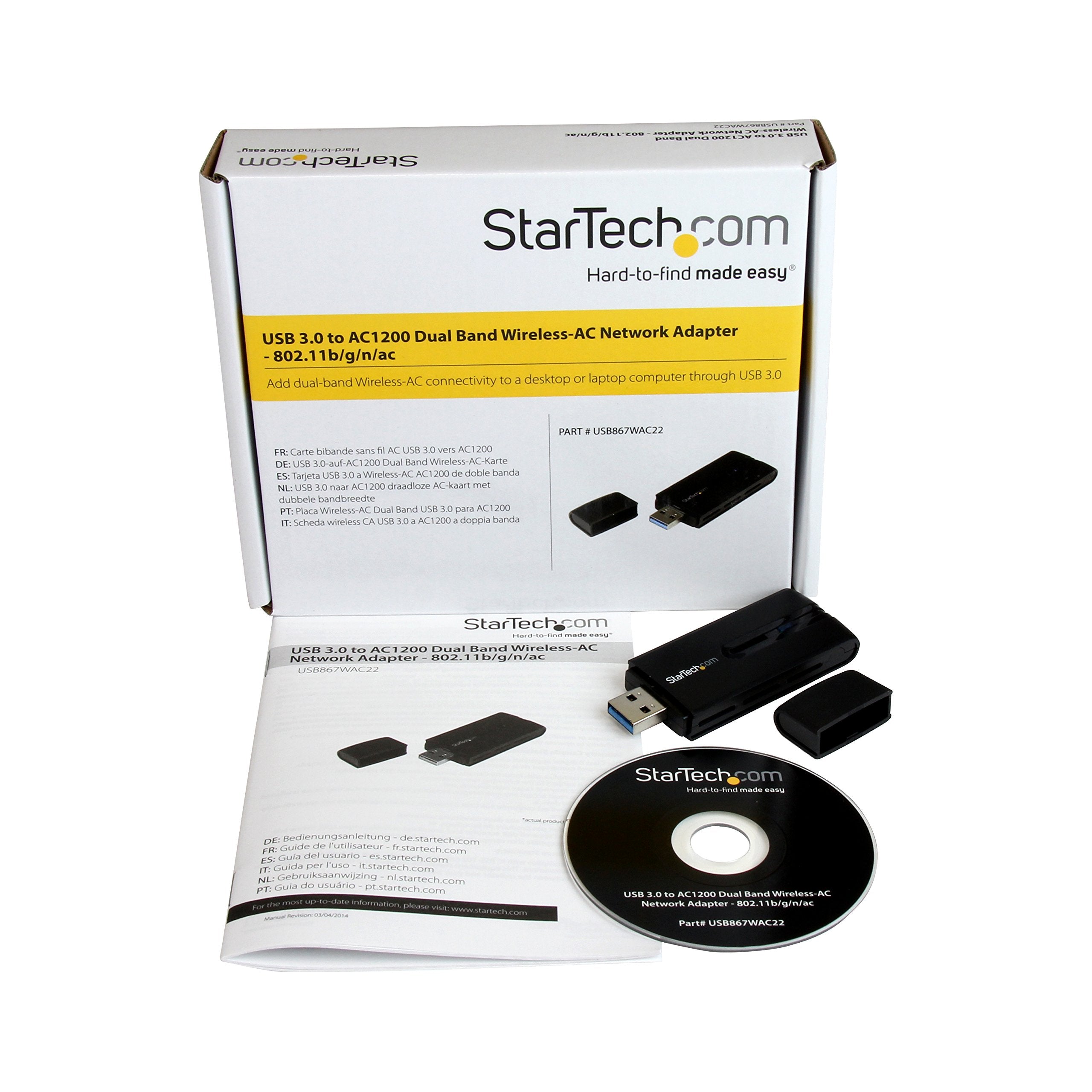 Startech.Com Usb 3.0 Ac1200 Dual Band Wireless Ac Network Adapter   802.11Ac Wifi Adapter   2.4Ghz / 5Ghz Usb Wireless   Ac Netw