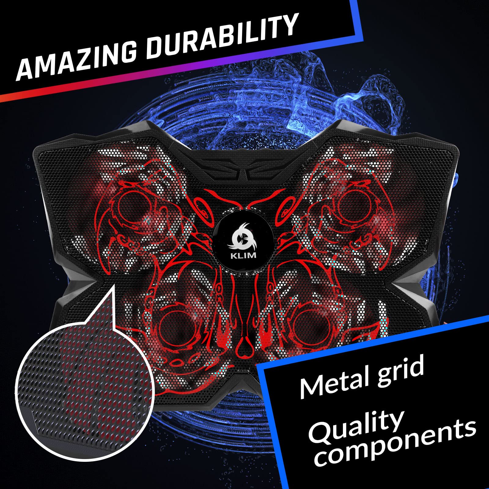 Klim Wind Laptop Cooling Pad   More Than 500,000 Units Sold   New 2024   Powerful Rapid Action Laptop Cooler   Laptop Stand With