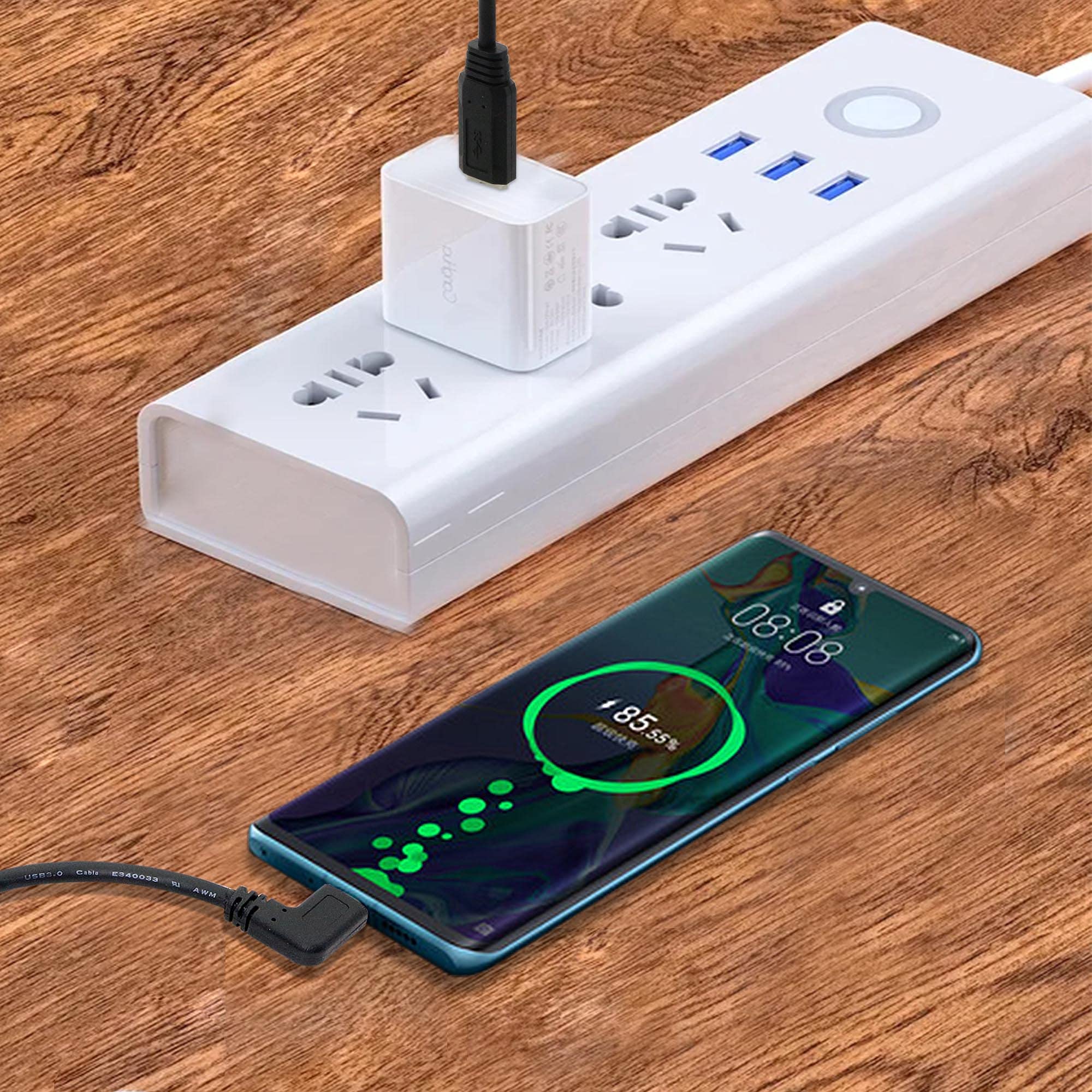 Pngknyocn 90 Degree Usb Type C Short Cable Usb 3.0 (Type A) Male To Usb Right Angle 3.0 (Type C) Male Fast Charge And Data Sync