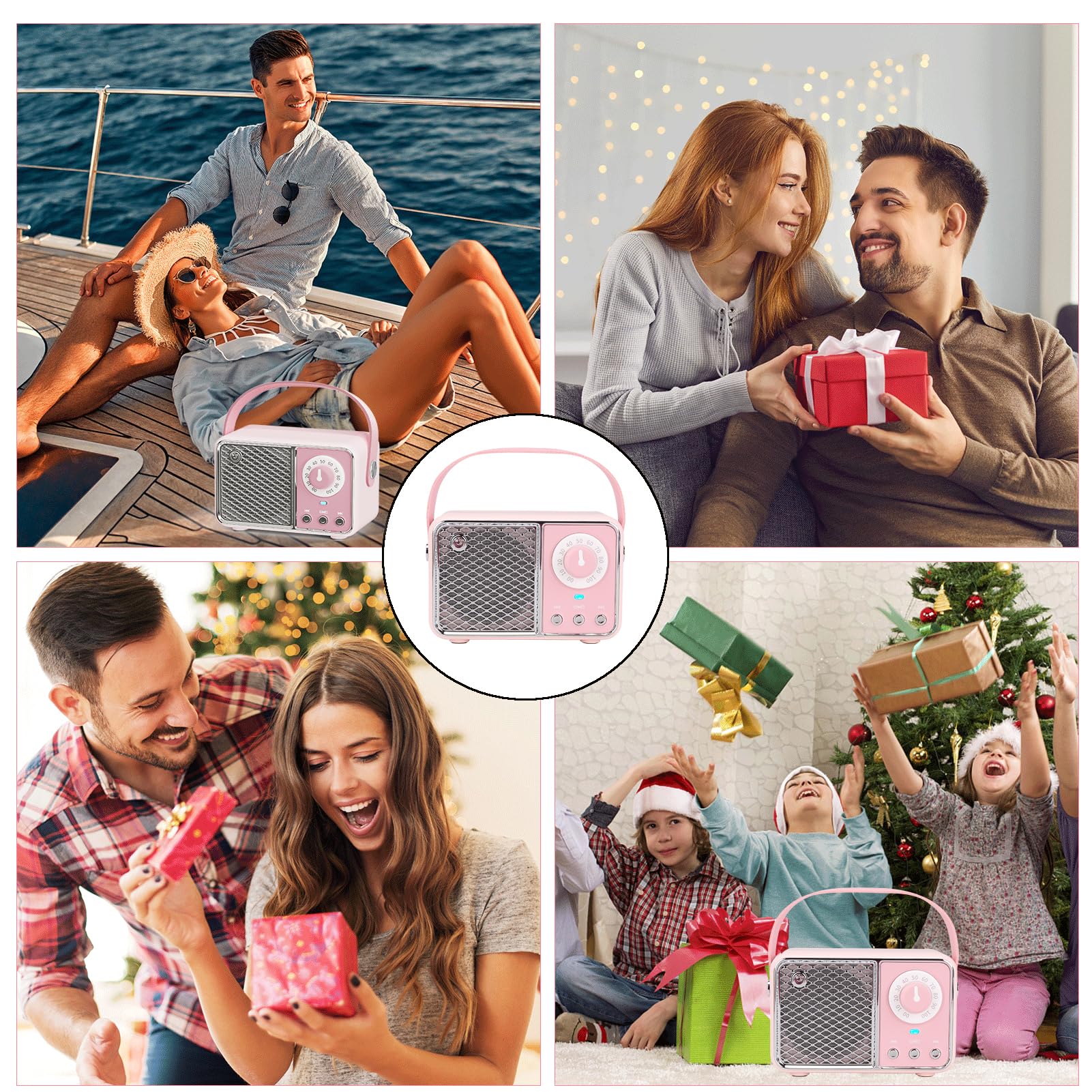 Dosmix Retro Bluetooth Speaker, Vintage Decor, Wireless Bluetooth Speakers, Cute Old Fashion Style For Kitchen Desk Bedroom Offi