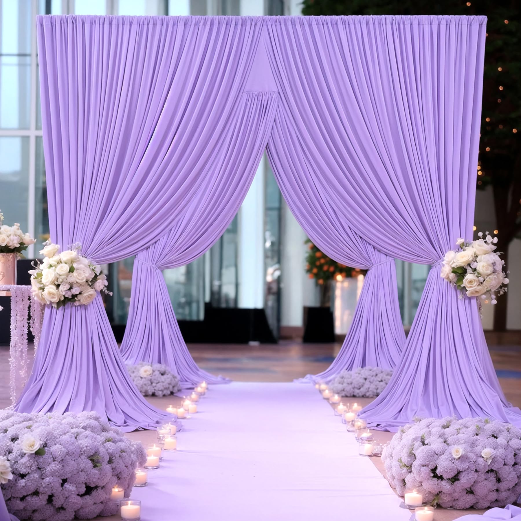 10Ft X 7Ft Lavender Backdrop Curtain For Parties Wedding Light Purple Wrinkle Free Backdrop Drapes Panels For Baby Shower Birthd