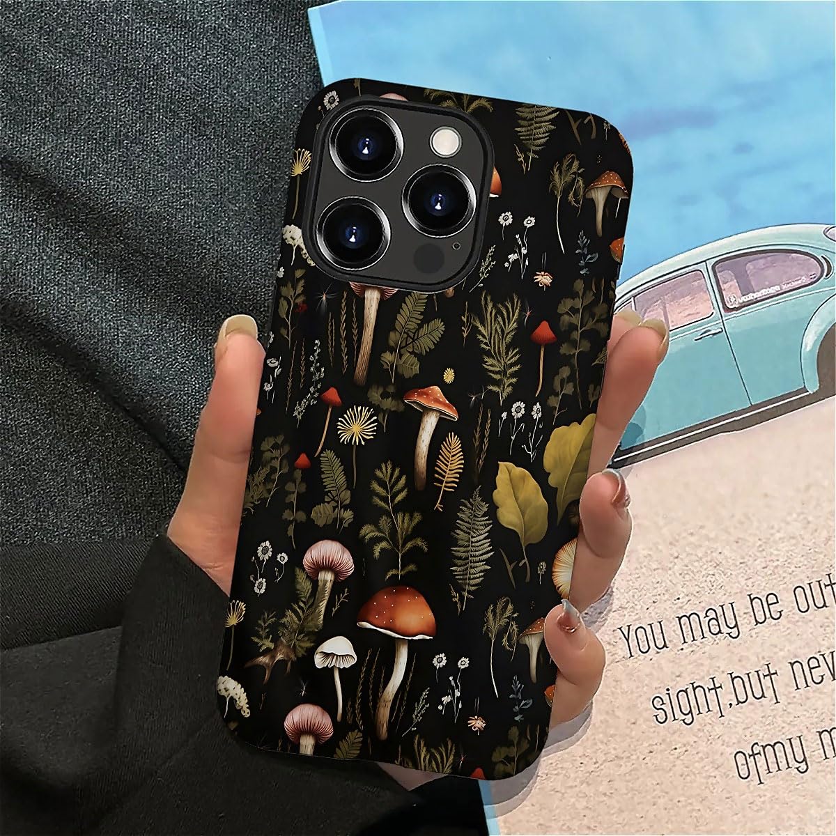 Seized Case Compatible With For Iphone 16 Pro Max,Vintage Mushroom Snail Daisy Leaf Phone Case For Girl Women Boy Men,Durable Pr