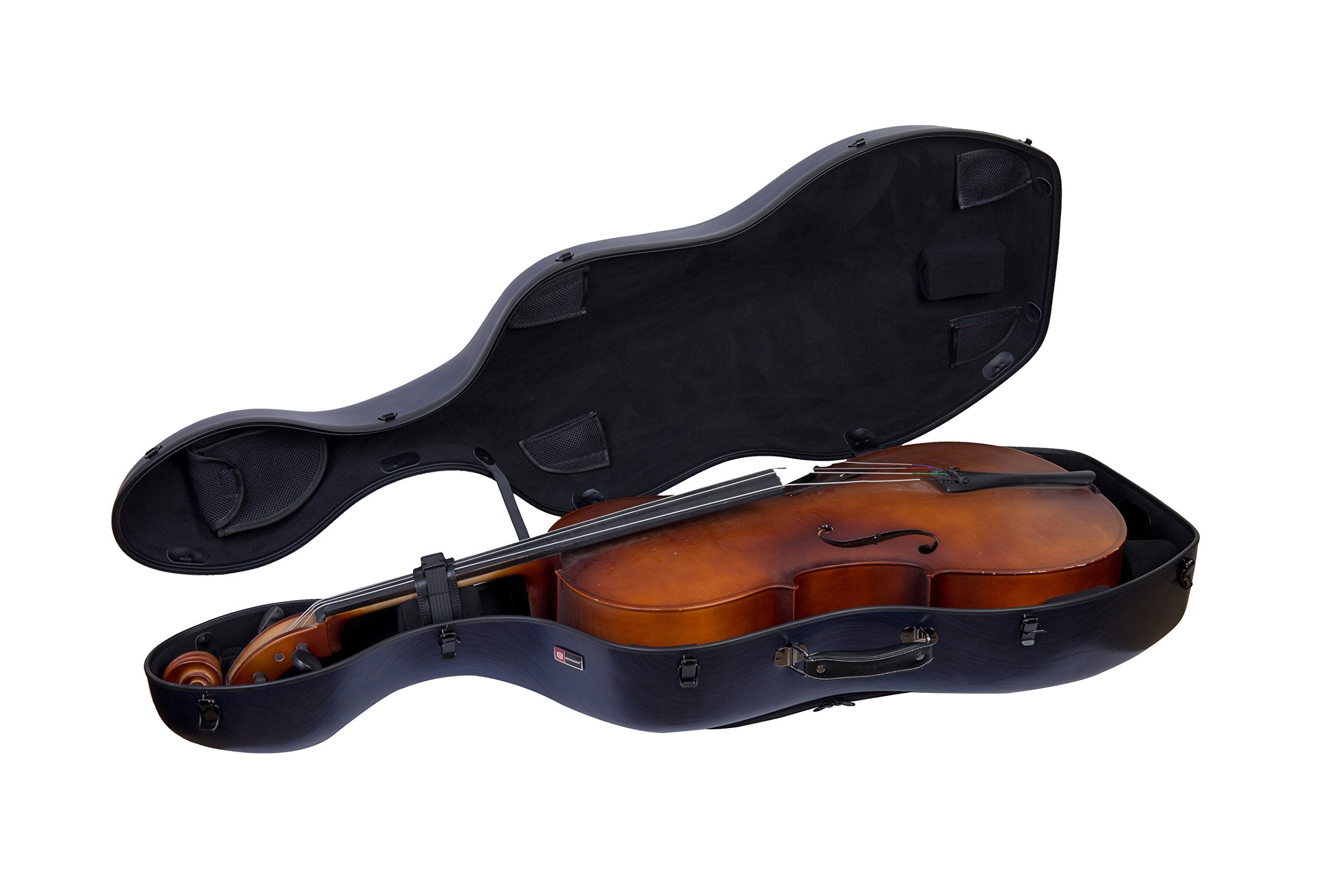 Crossrock Cello Case 4/4 Full-Size - Lightweight Polycarbonate, Matte Blue, Wheels, Model CRF1020CEFBLHT