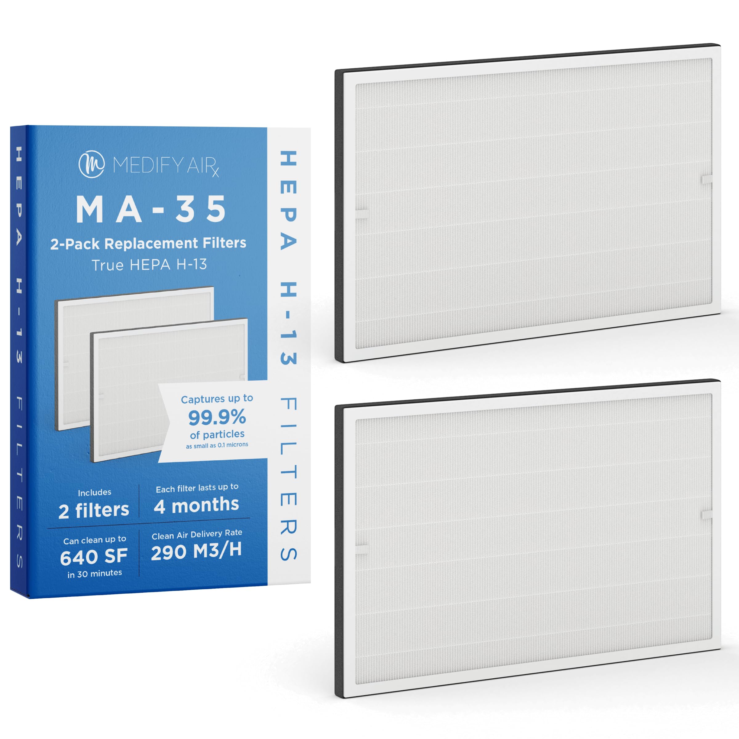 Medify Ma 35 Air Purifier With True Hepa H13 Filter | 1,280 Ft Coverage In 1Hr For Allergens, Smoke, Wildfires, Odors, Pollen, P