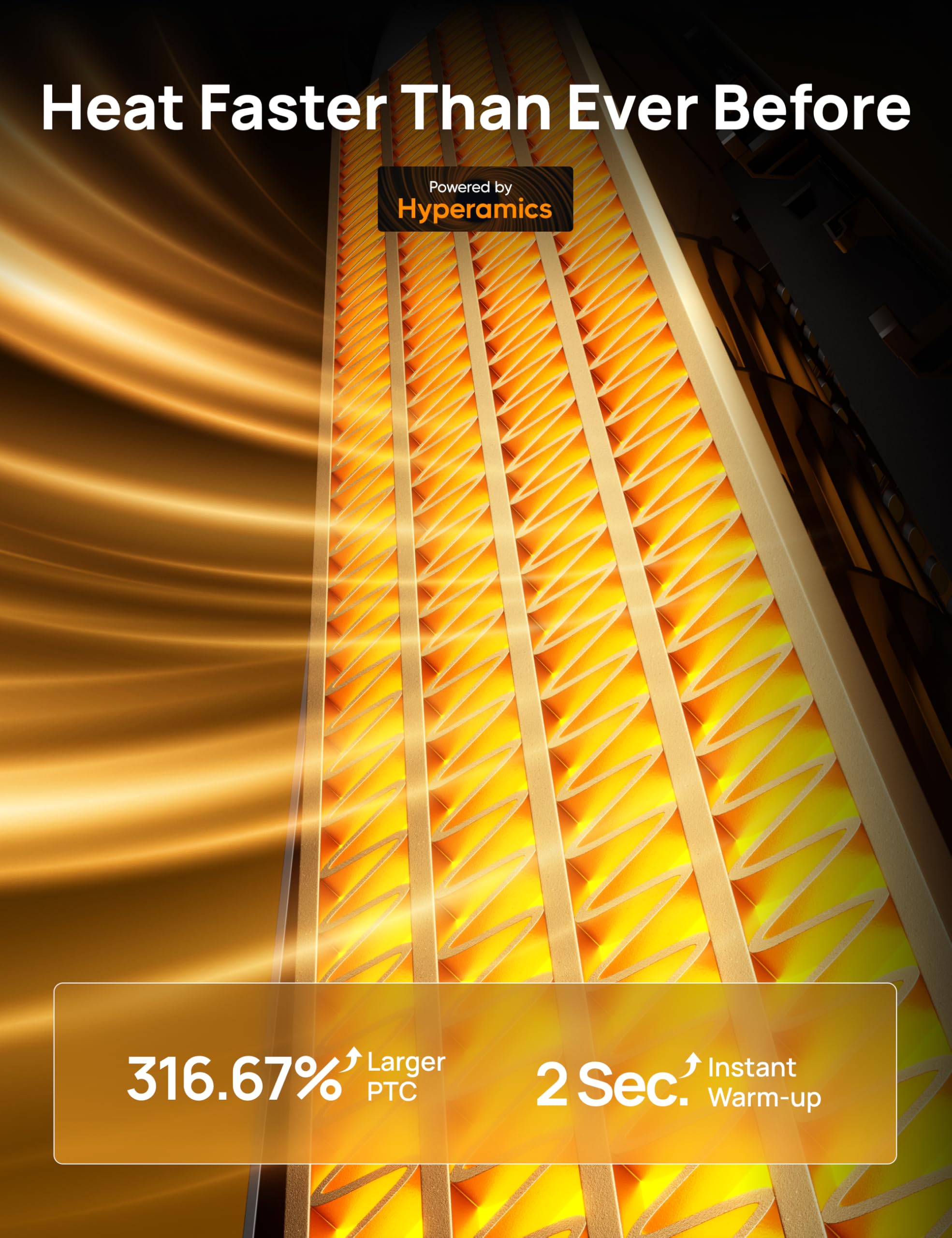 Dreo Heater Fan, 42 Electric Heaters For Indoor Use With Thermostat, 5 Heat & 12 Fan Levels, 120 Oscillation, 12H Timer, 25Db Qu