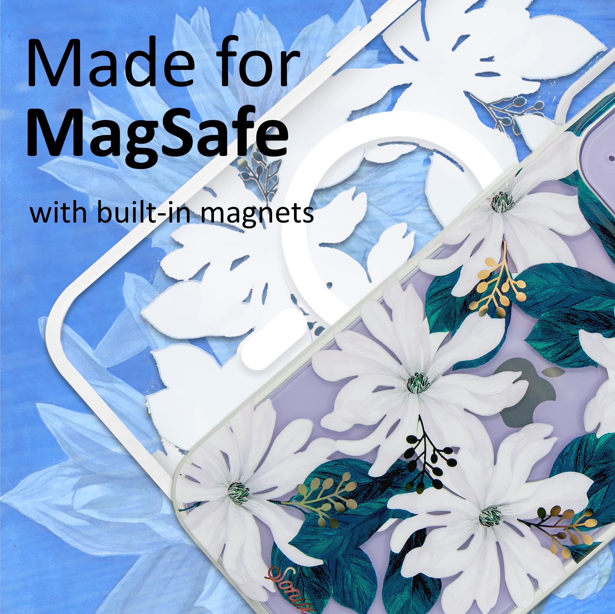 Sonix Case For Iphone 15 Plus, Iphone 14 Plus | Compatible With Magsafe | 10Ft Drop Tested | Delilah Flowers