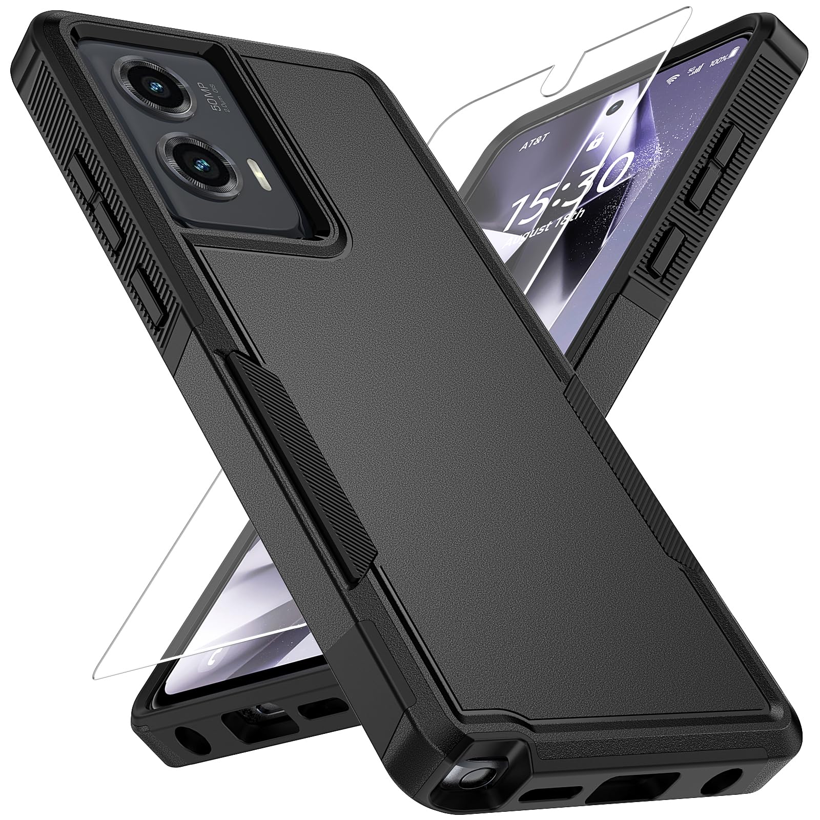 Vinve for Moto G Stylus 5G 2024 Case with HD Screen Protector, Military-Grade Shockproof & Dual-Layer Protection, Anti-Slip Grip