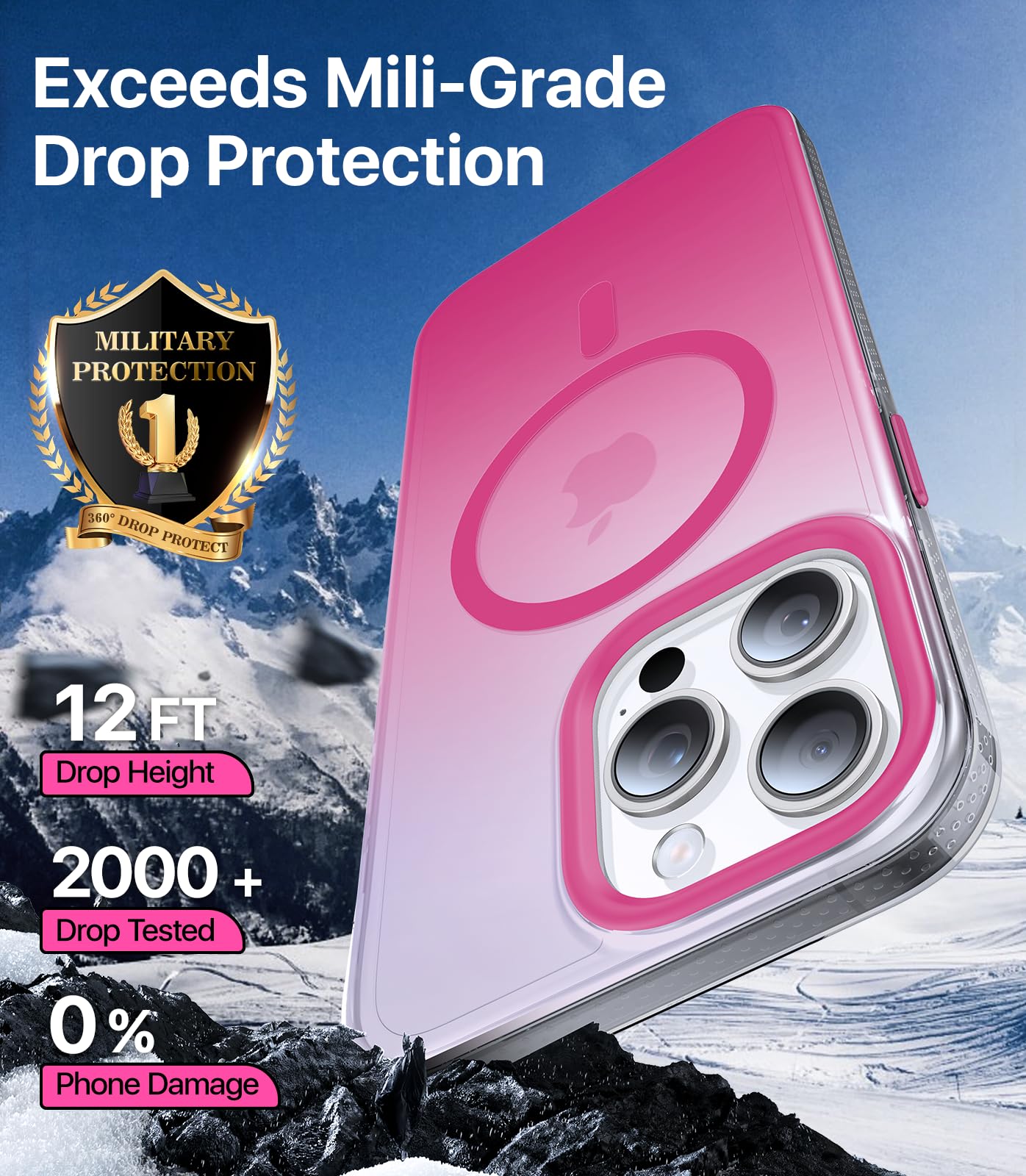 Aulofe Magnetic Shockproof For Iphone 16 Pro Max Case, Skin Friendly[Compatible With Magsafe] [Military Grade Protection]Anti Ye