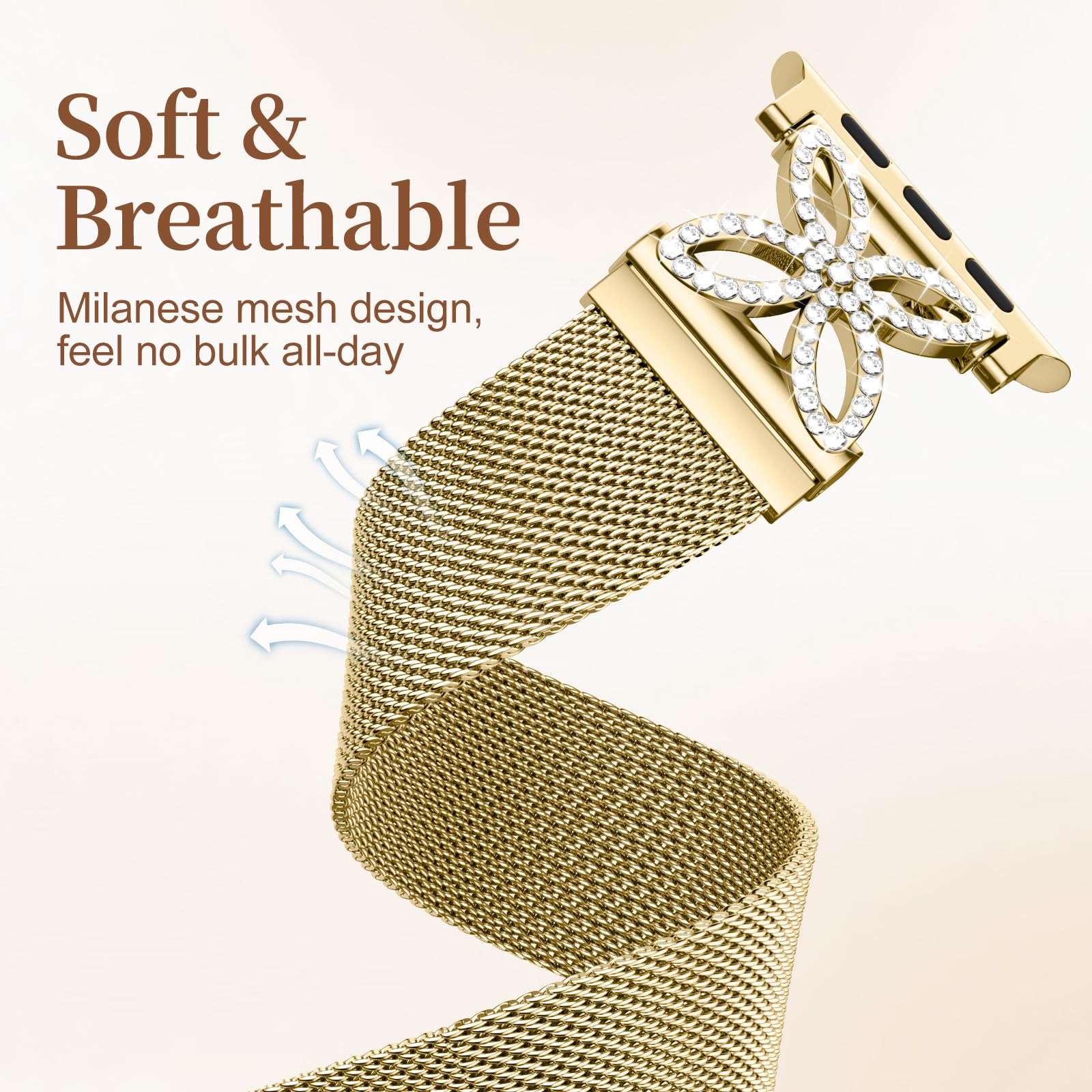 Getino Magnetic Metal Strap For Apple Watch Bands For Women 40Mm 41Mm 42Mm 44Mm 45Mm 46Mm 49Mm 38Mm Series 11 10 9 8 7 6 5 4 3 2