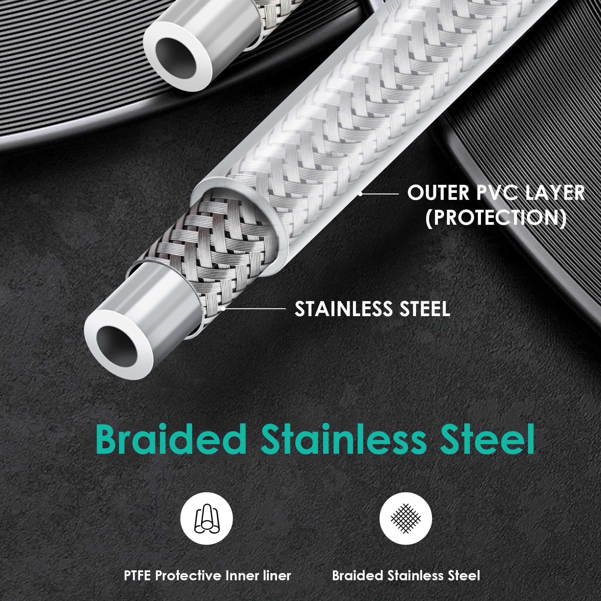 Mokitdora 44.5 Stainless Steel Braided Front Brake Lines Oil Hose For Harley 2004-Up Sportster 2018-Up Softail Models 14 Handleb