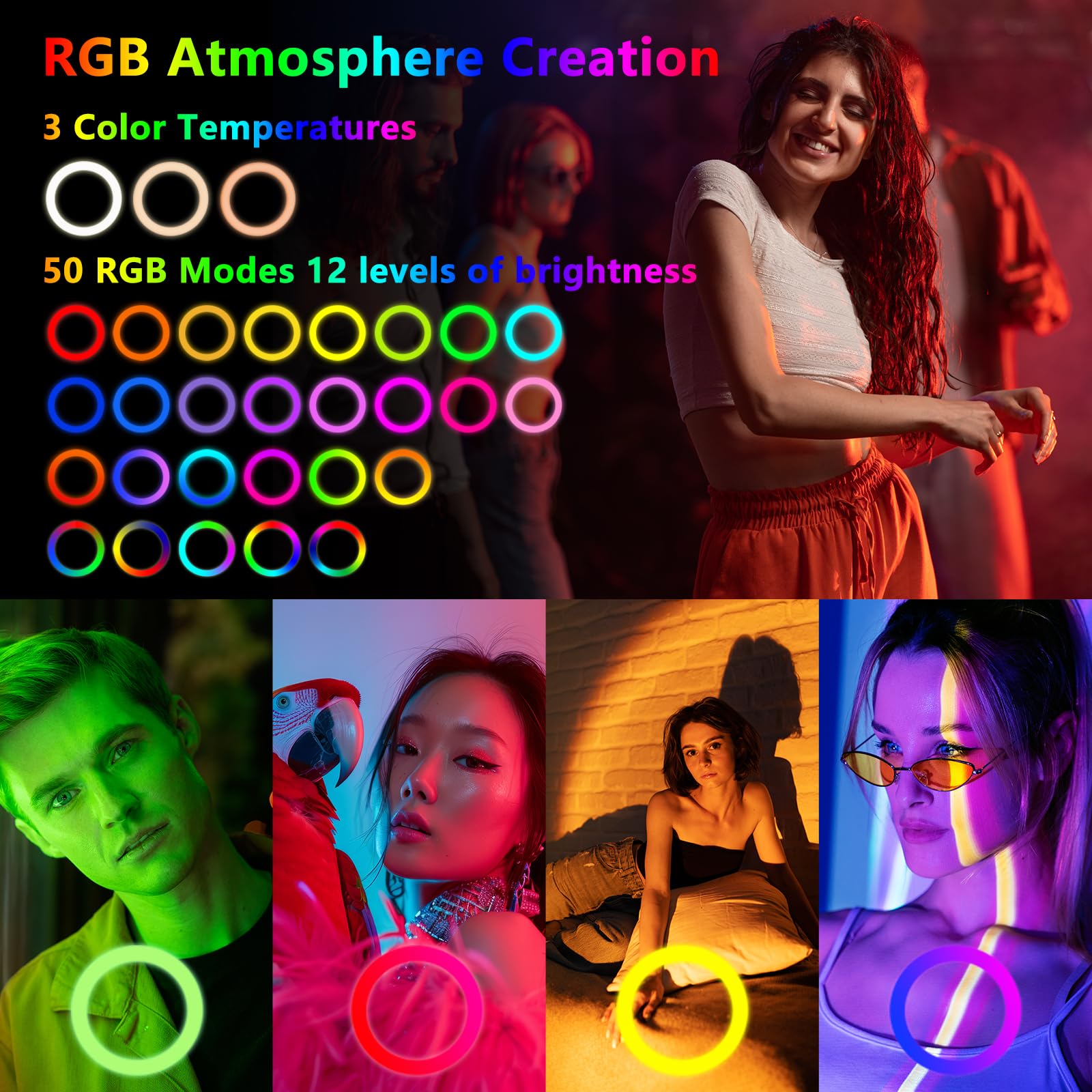 OldShark Overhead Phone Mount with 10’’ LED Ring Light, Tripod Stand & Holder for iPhone/Cameras - Ideal for Video Recording & Live Streaming