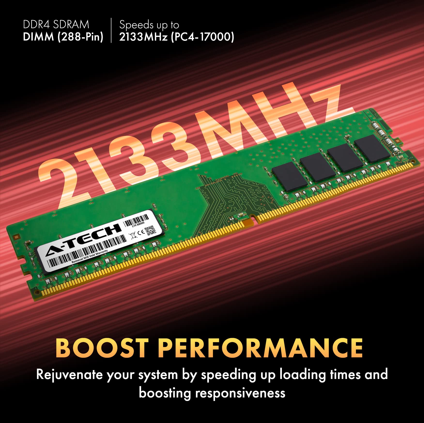 A Tech 8Gb (2X4Gb) Ddr4 2133 Mhz Udimm Pc4 17000 (Pc4 2133P) Cl15 Dimm Non Ecc Desktop Ram Memory Modules