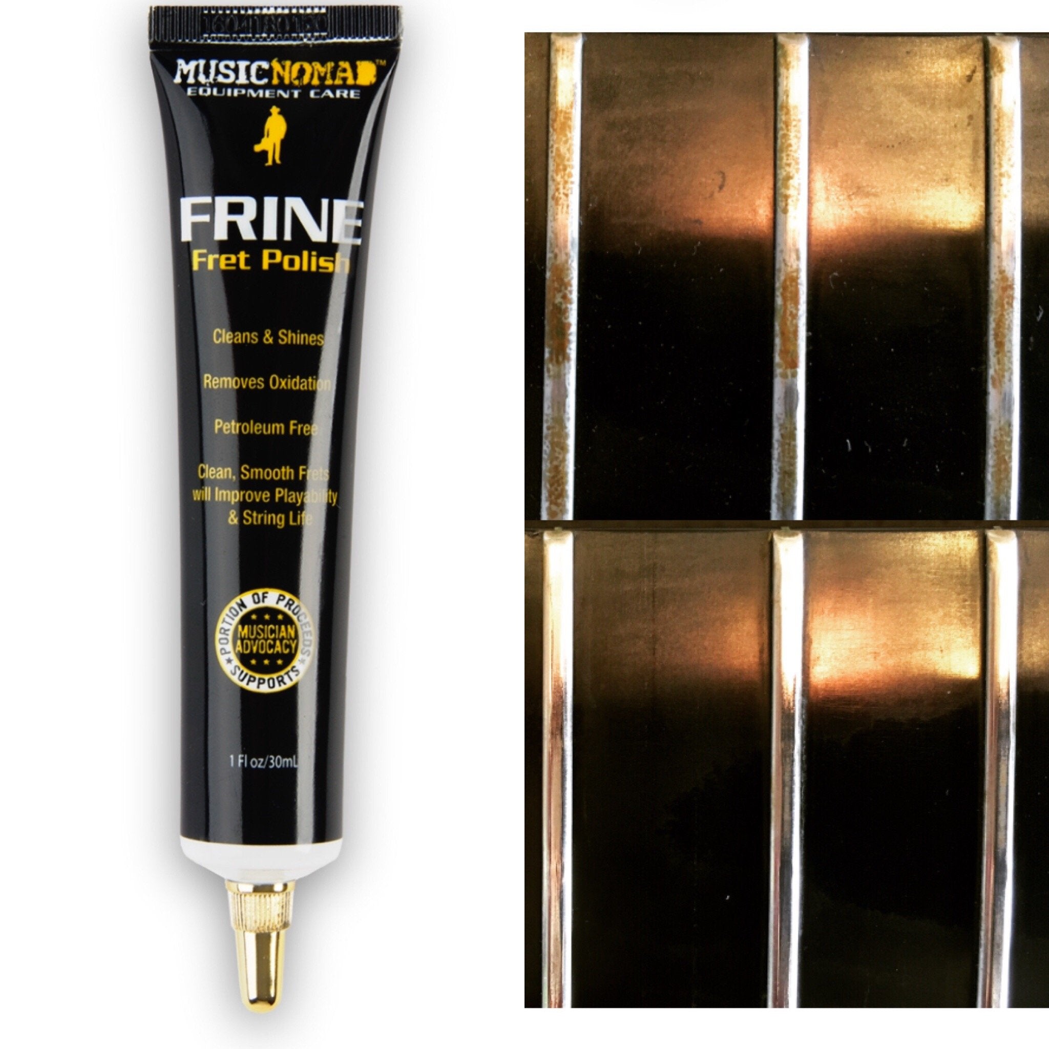 Musicnomad 5 Pc. Frine Fret Polishing Kit With Fretboard Guards, Polish, Cloth (Mn124)