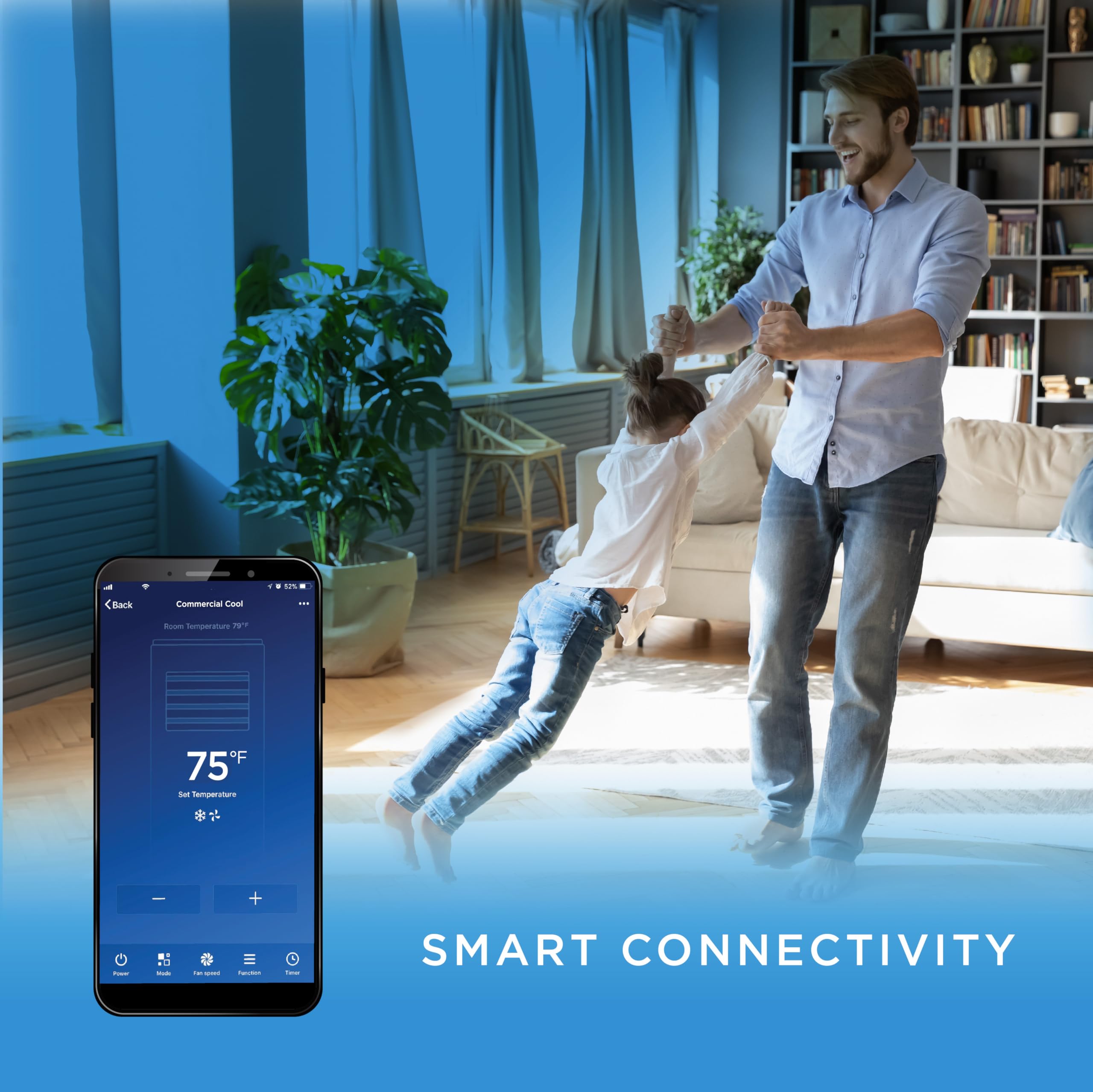 Commercial Cool Portable Air Conditioner, Dehumidifier & Fan, Portable Air Conditioner 9,000 Btu Covers Up To 400 Sq. Ft., Wi Fi