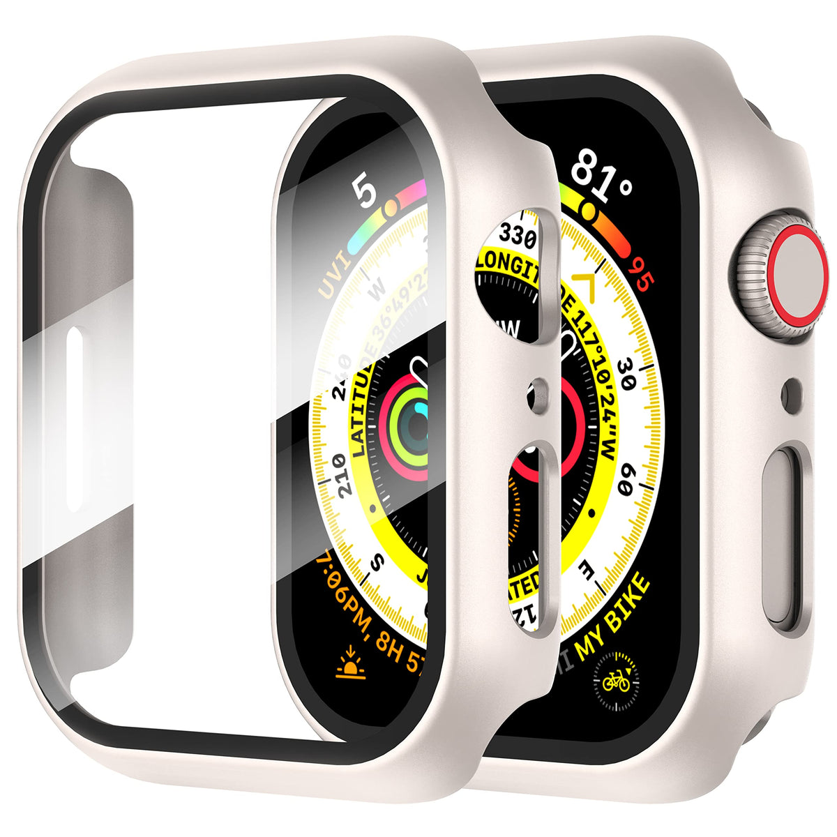 Diruite 2 Pack For Apple Watch 45Mm Screen Protector Case,For Iwatch Series 9/8/7/6/5/4/Series Se/Se 2 45Mm Protection Cover All