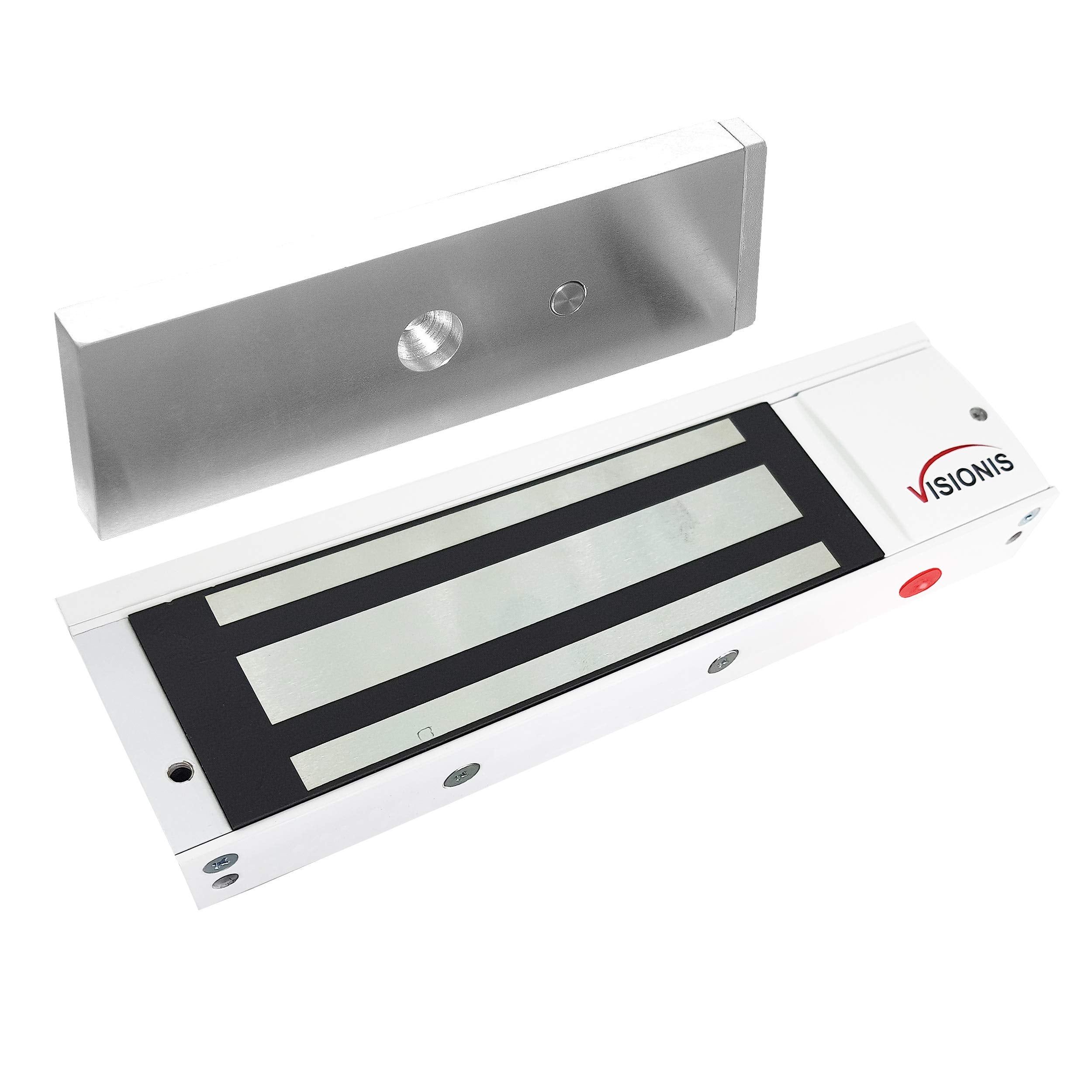 Visionis Vs Visml1200Led Wh Indoor 1200Lbs White Electromagnetic Lock With Led Sensor For Door Access Control