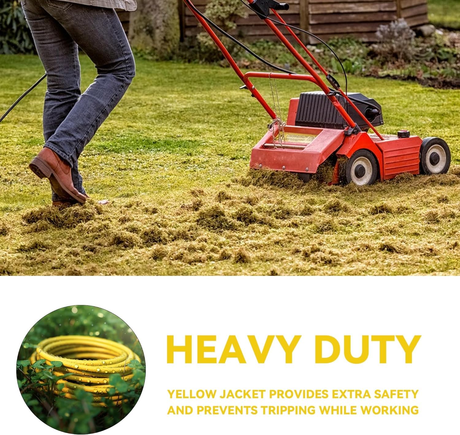 Yojoe Indoor Outdoor Extension Cord With Lighted End, 3 Prong 15A Weatherproof Power Extension Cord, 10 Gauge Heavy Duty 8 Ft Ye