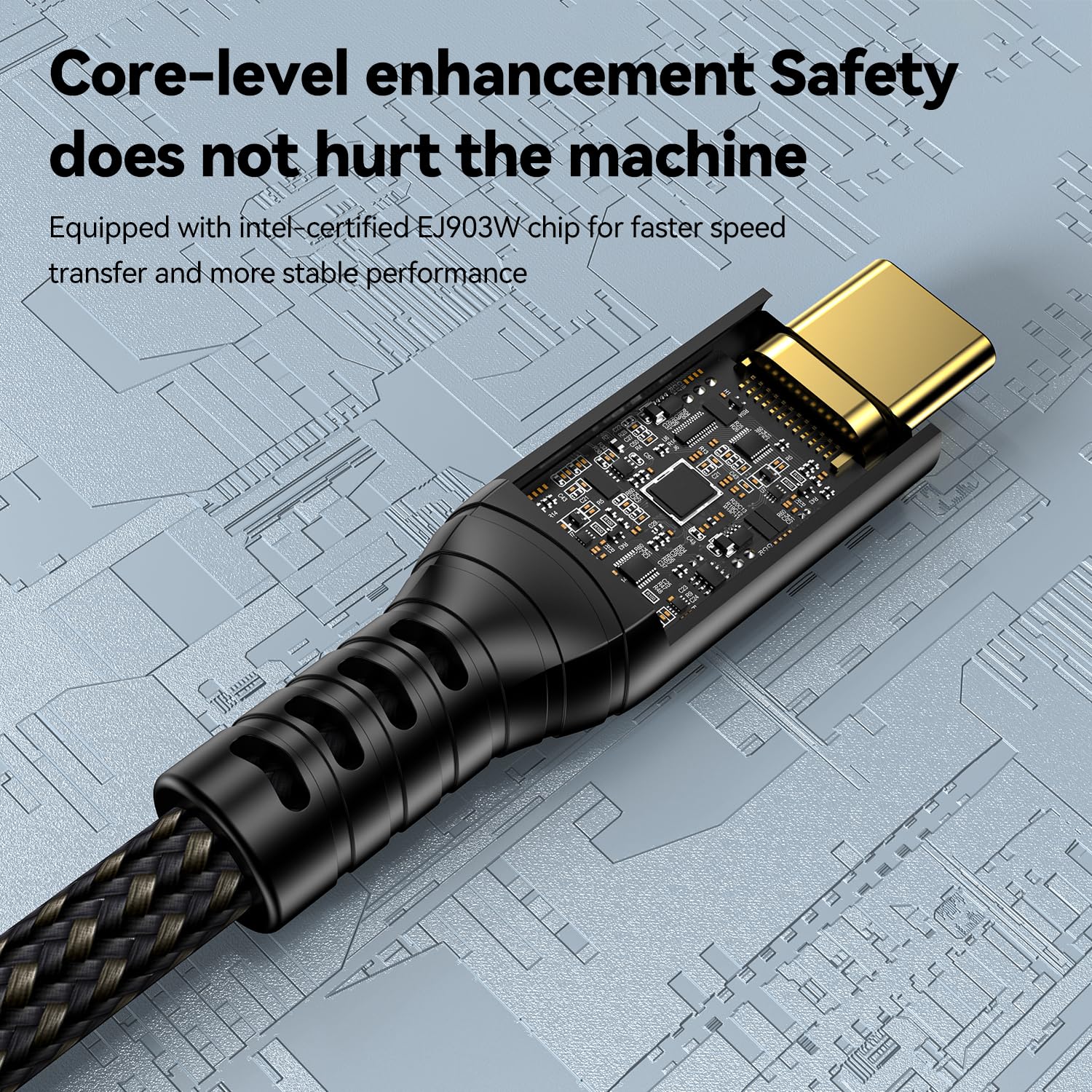 Connbull Thunderbolt 4 Cable Long 10Ft 40Gbps High Speed Usb C Cable Supports 100W Charging And 8K Display Compatible With Thunderbolt 3/ Usb4 Monitor, Macbook Pro, Ipad And More