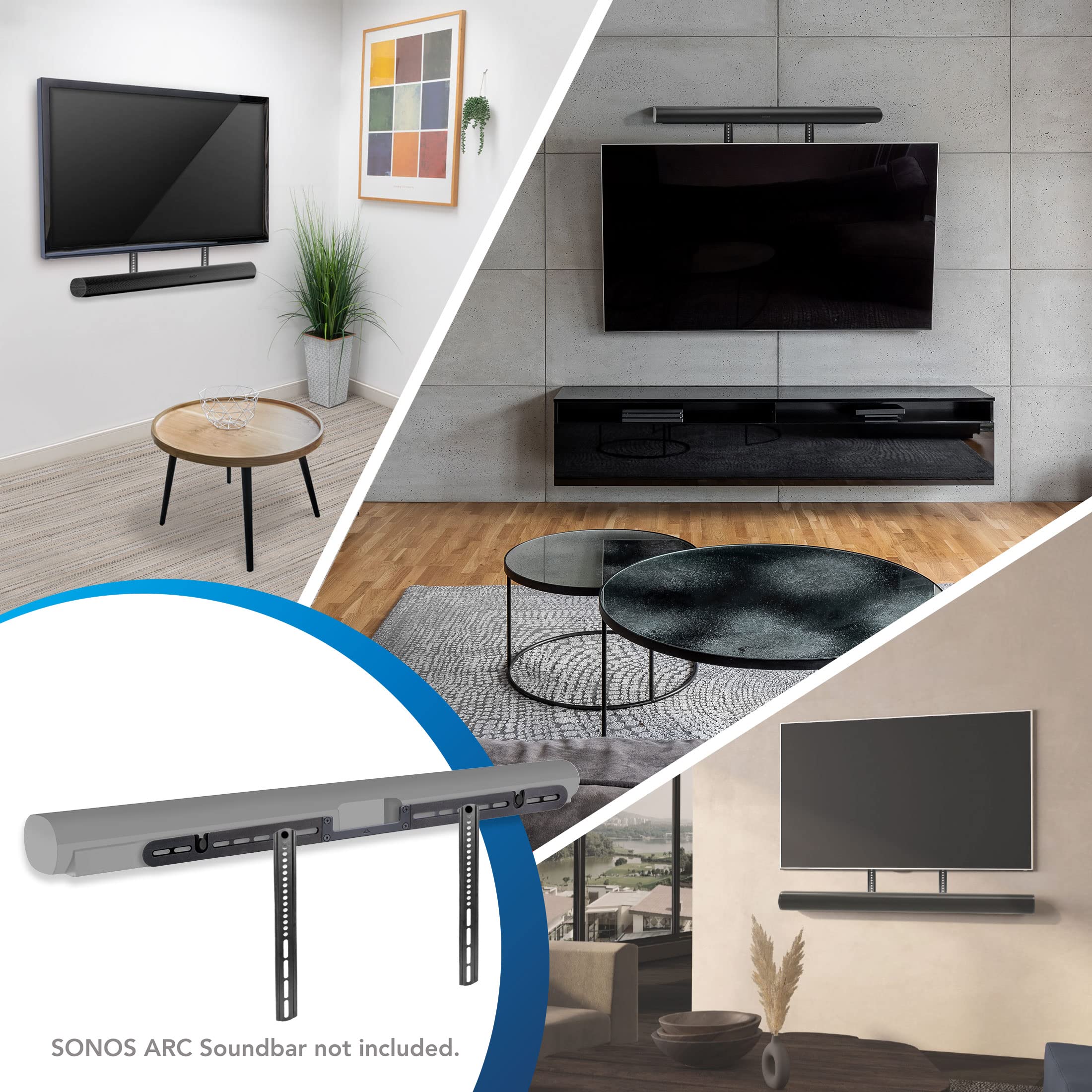 Mount It! TV Speaker Bracket Compatible with Sonos Arc Soundbars | Soundbar Mount for TV to Achieve Directional Sound All Around, Designed for Compatibility with Sonos Arc